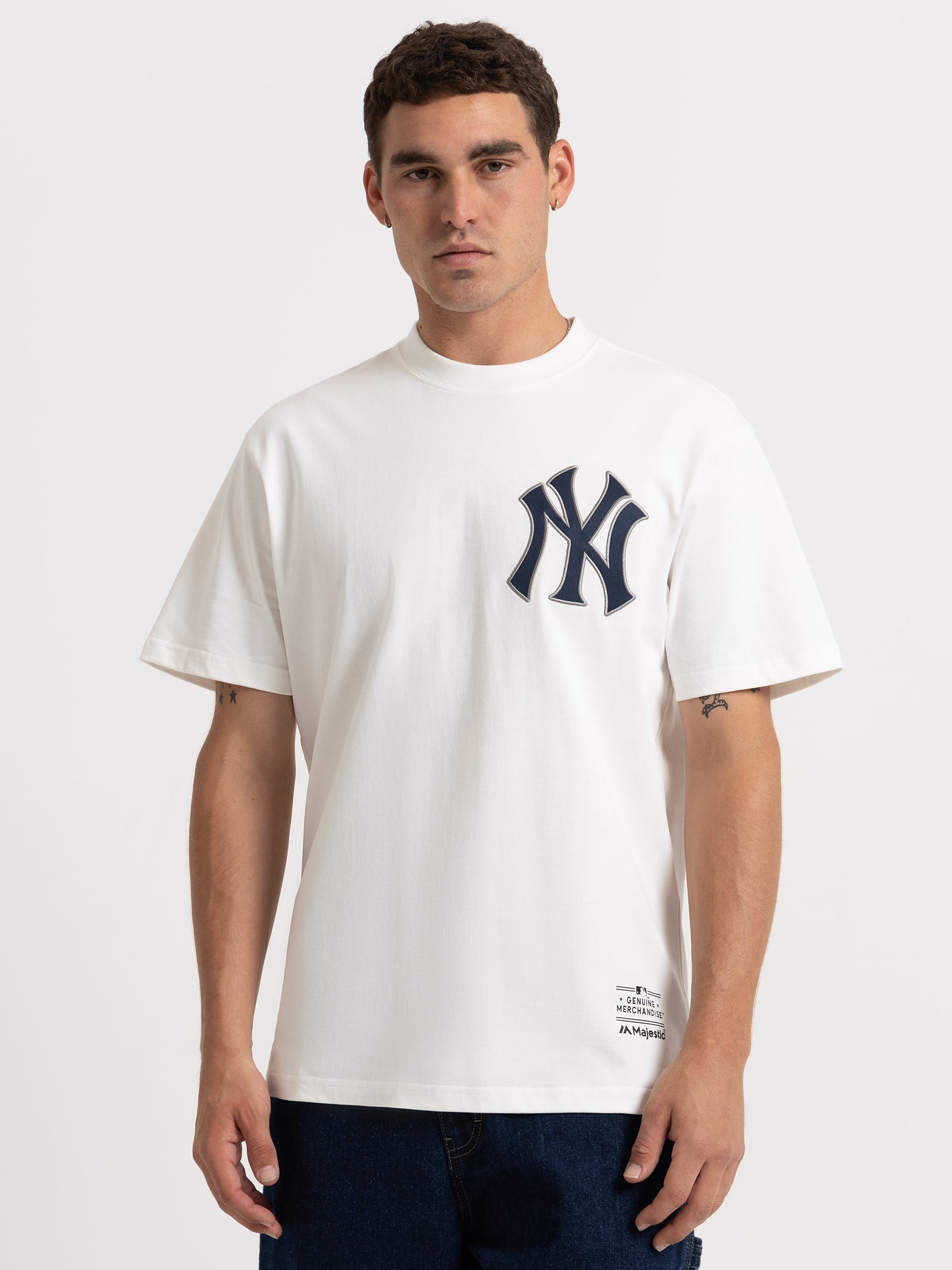 New Era - New York Yankees MLB Retro Graphic Oversized T-Shirt - Wh