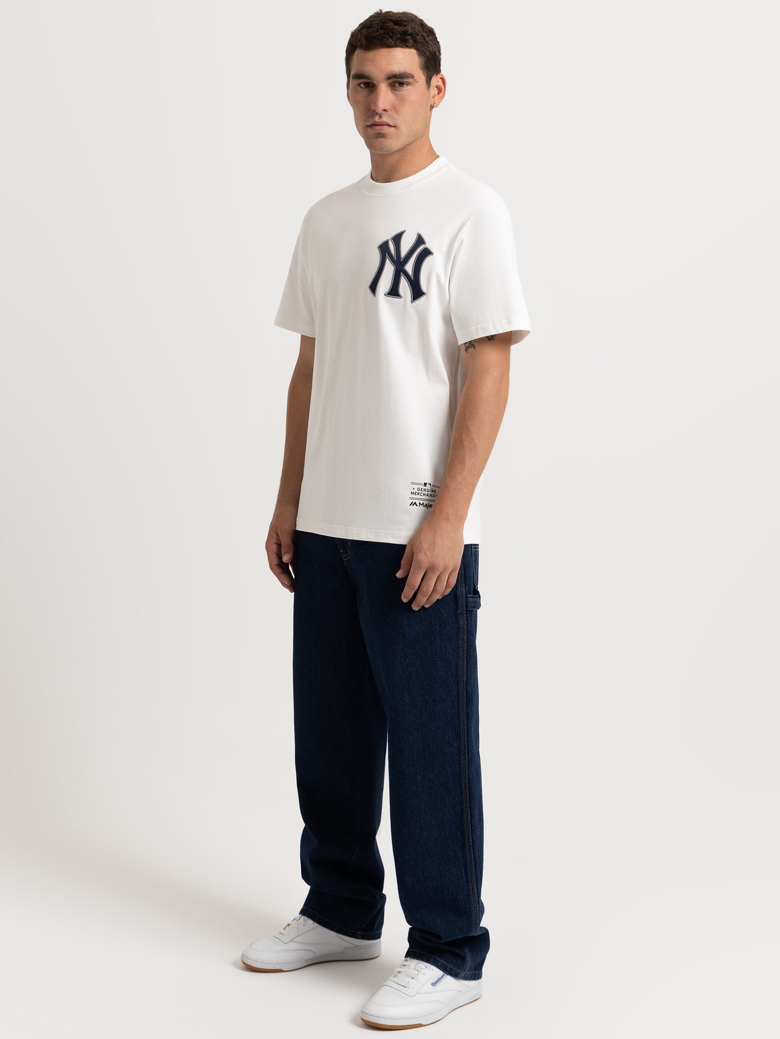 NY Yankees Team Crest T-Shirt in Vintage White - Glue Store
