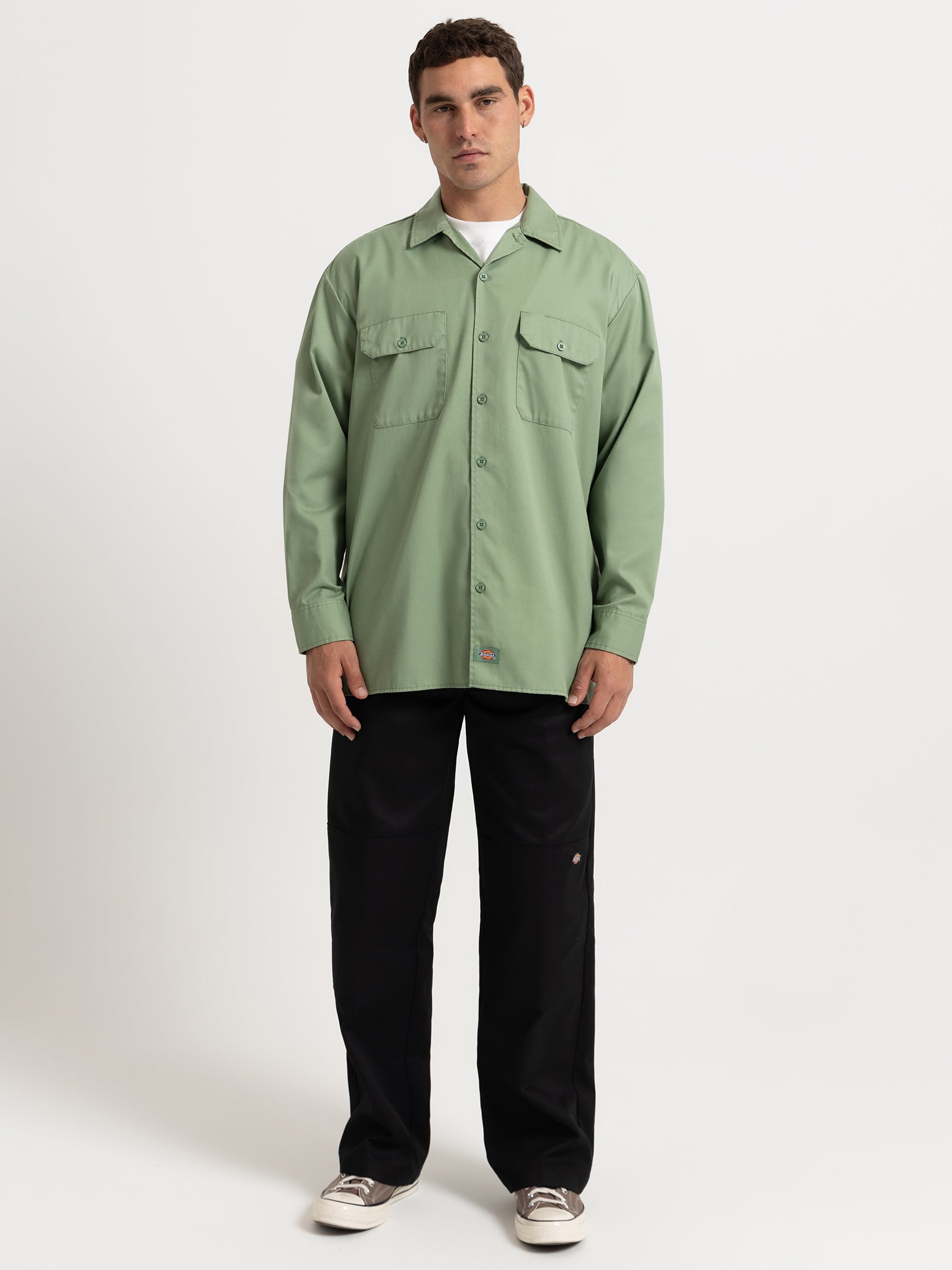Dickies 574 Long Sleeve Shirt Jade Glue Store