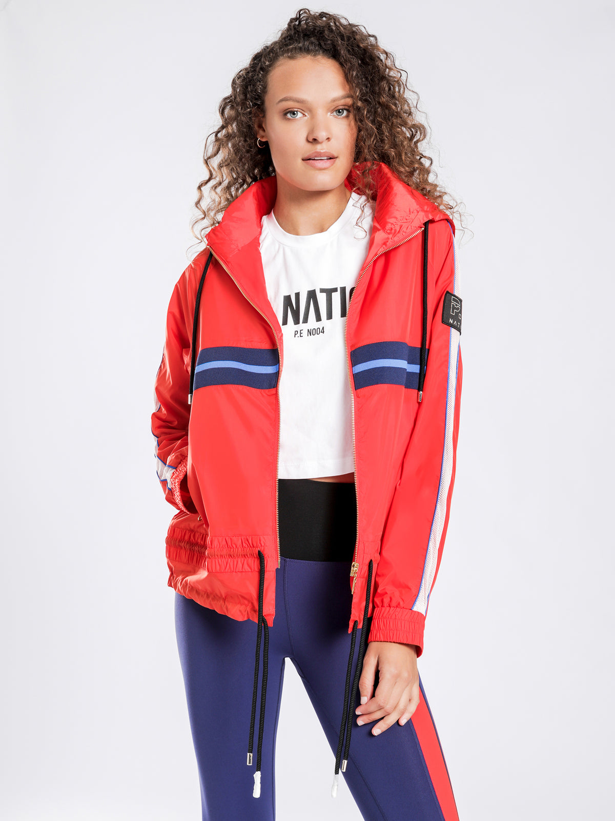 Man Down Hooded Anorak Jacket in Red