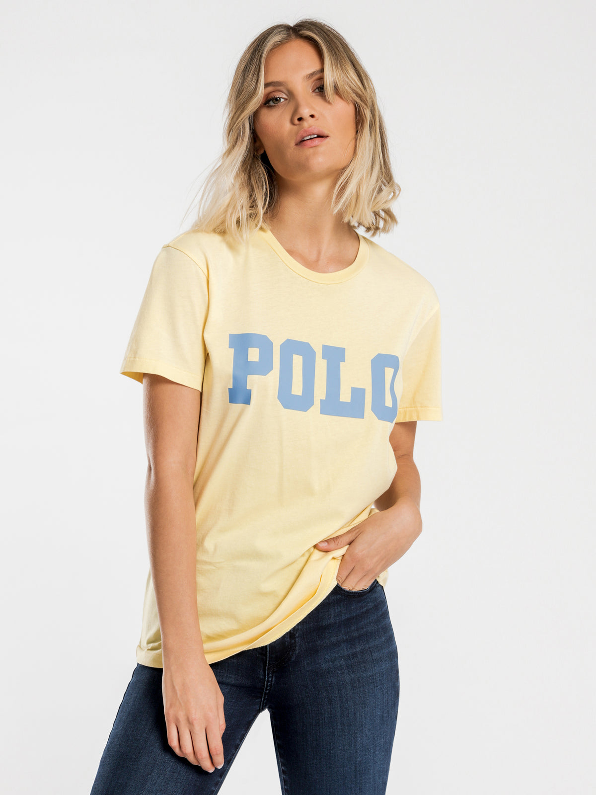 Big Polo Logo T-Shirt in Banana Peel Yellow