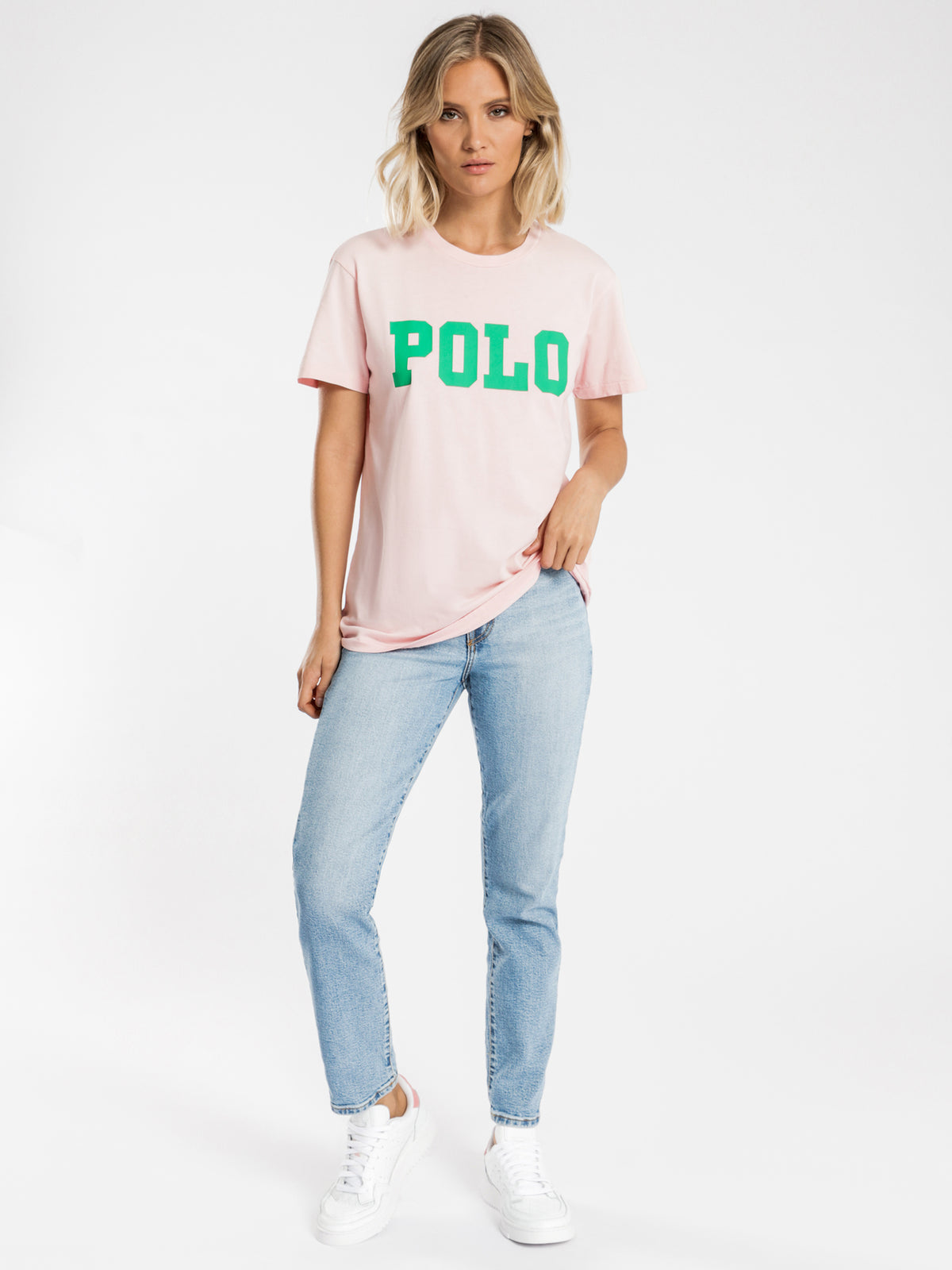 Big Polo Logo T-Shirt in Pink Sand