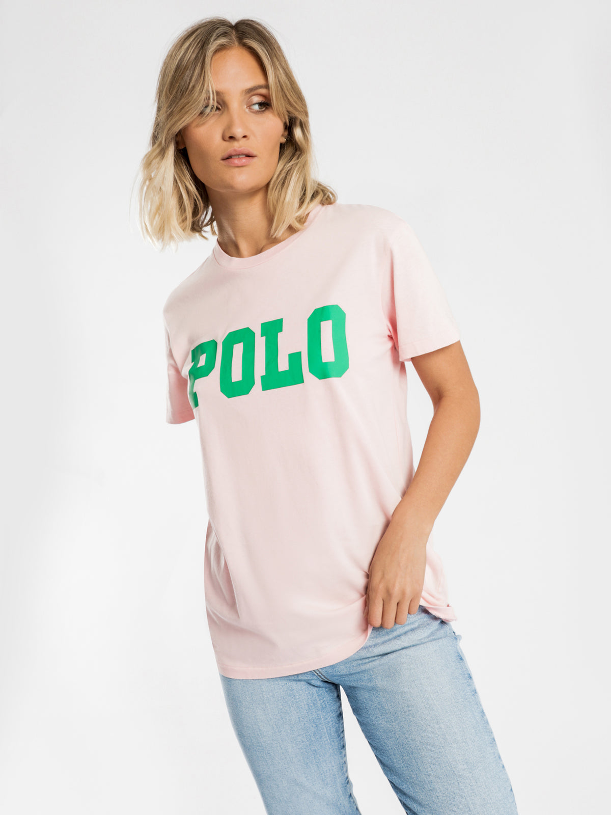 Big Polo Logo T-Shirt in Pink Sand