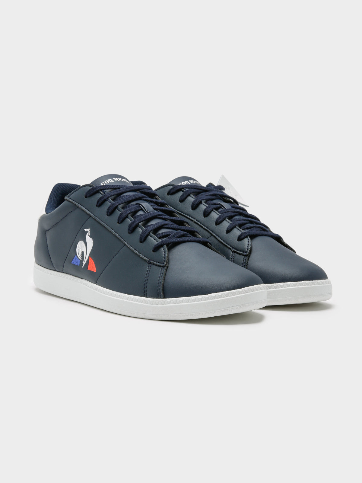 Mens Courtset Leather Sneakers in Navy