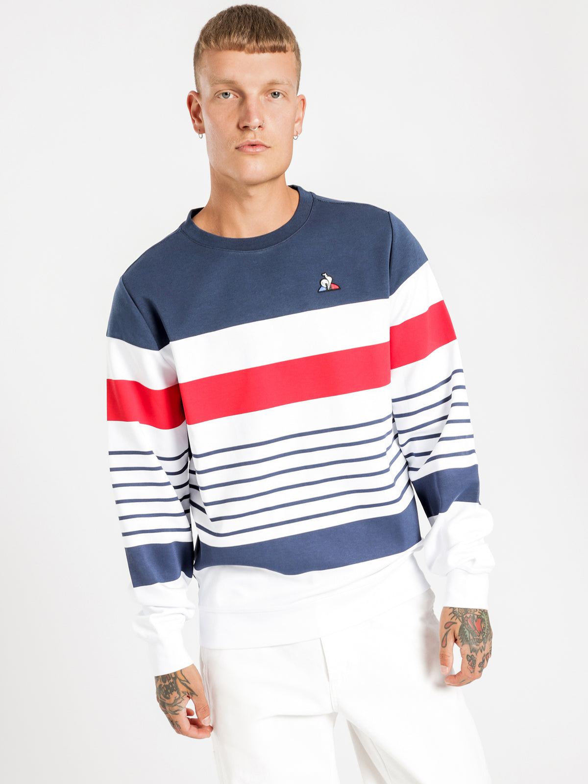 Le Coq Sportif Marcel Pullover Sweater | Dress Blues
