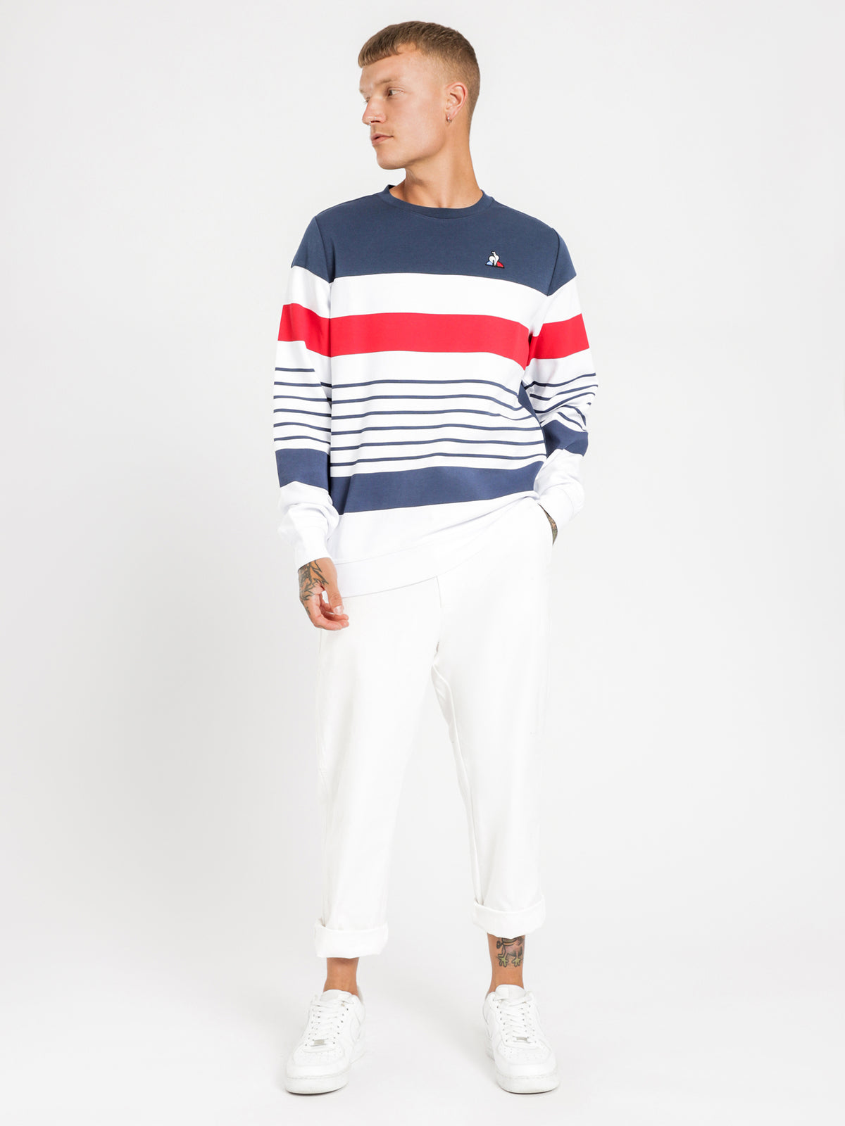 Le Coq Sportif Marcel Pullover Sweater | Dress Blues