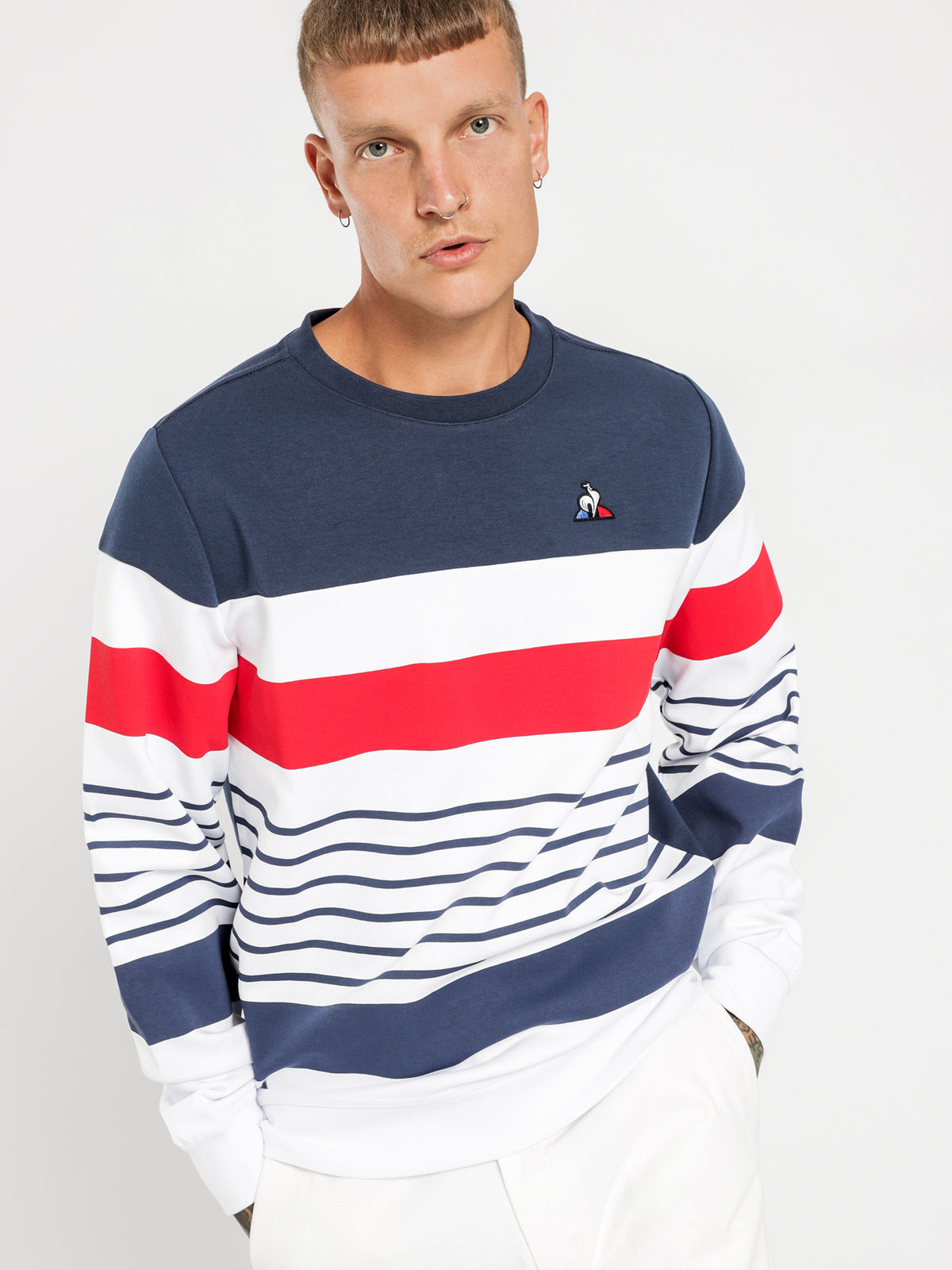 Le Coq Sportif Marcel Pullover Sweater | Dress Blues