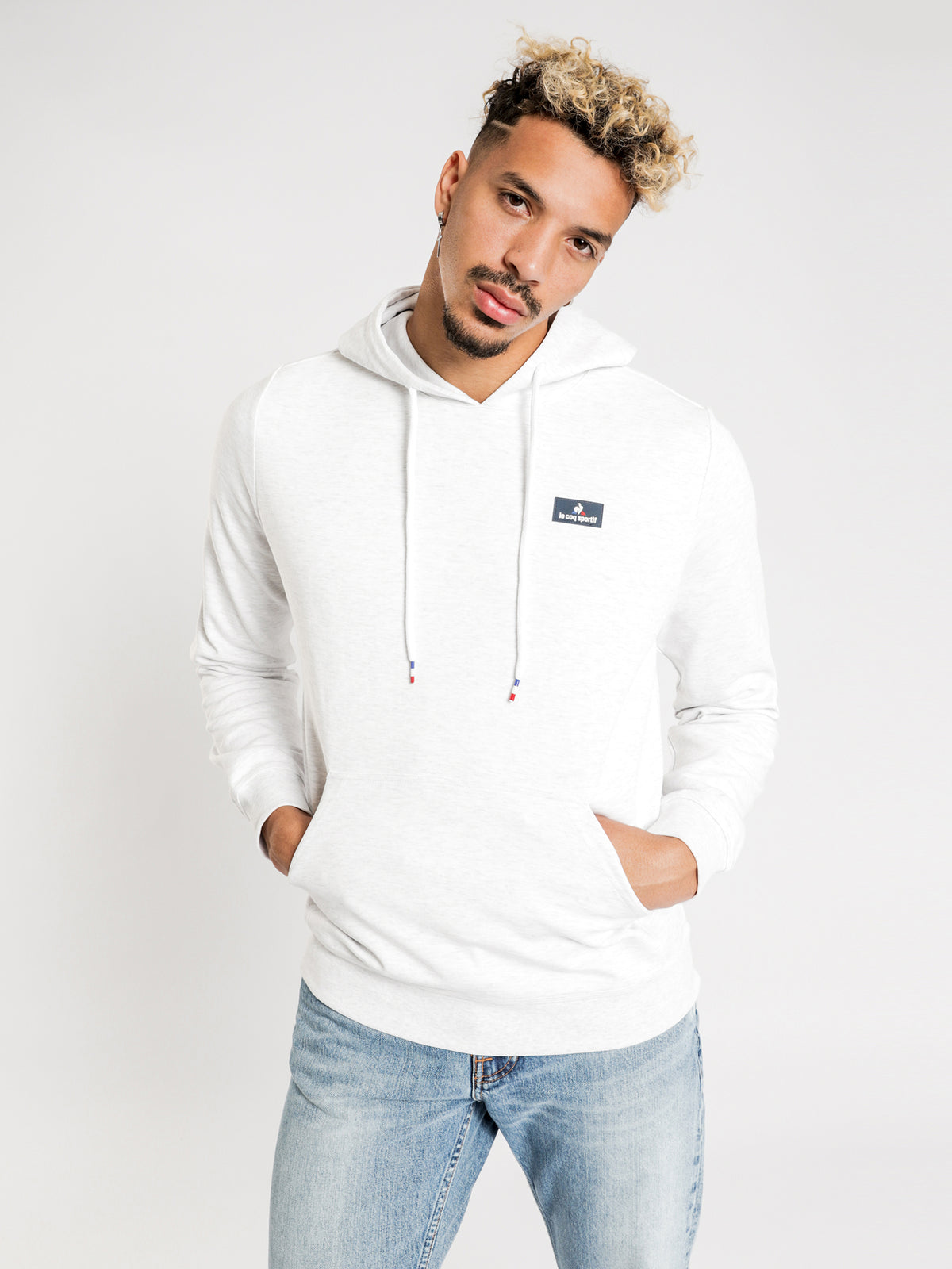 Giles Hooded Sweat in Snow Marle