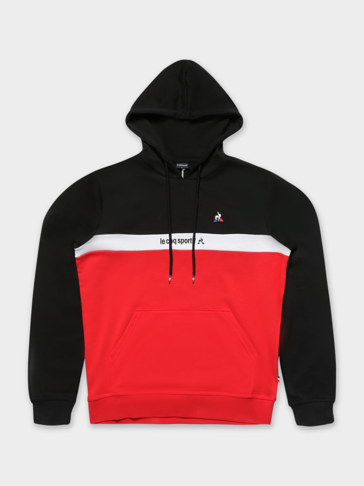 Georges Hooded Sweat in Black &amp; Red