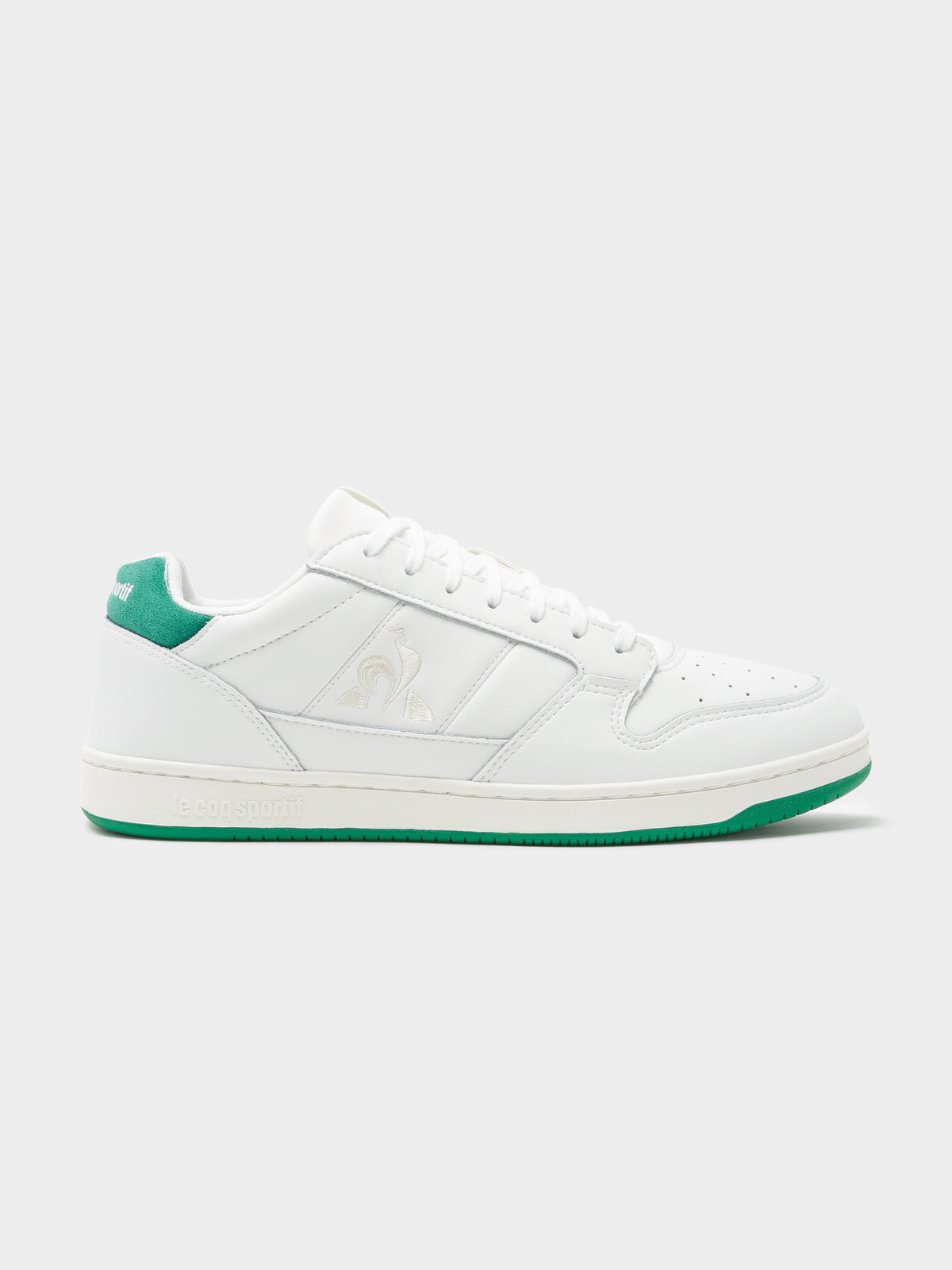 Mens Breakpoint Leather Sneakers in White &amp; Green
