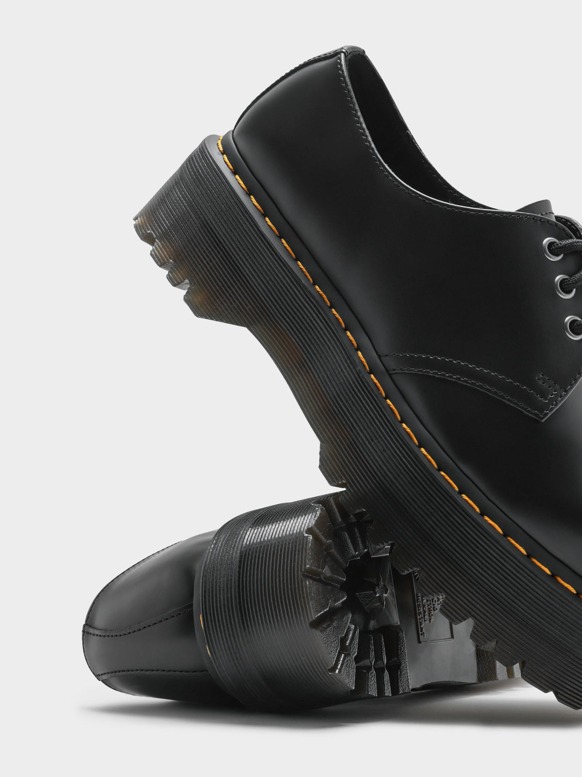 Unisex 1461 Quad Polished Platform Shoes in Black