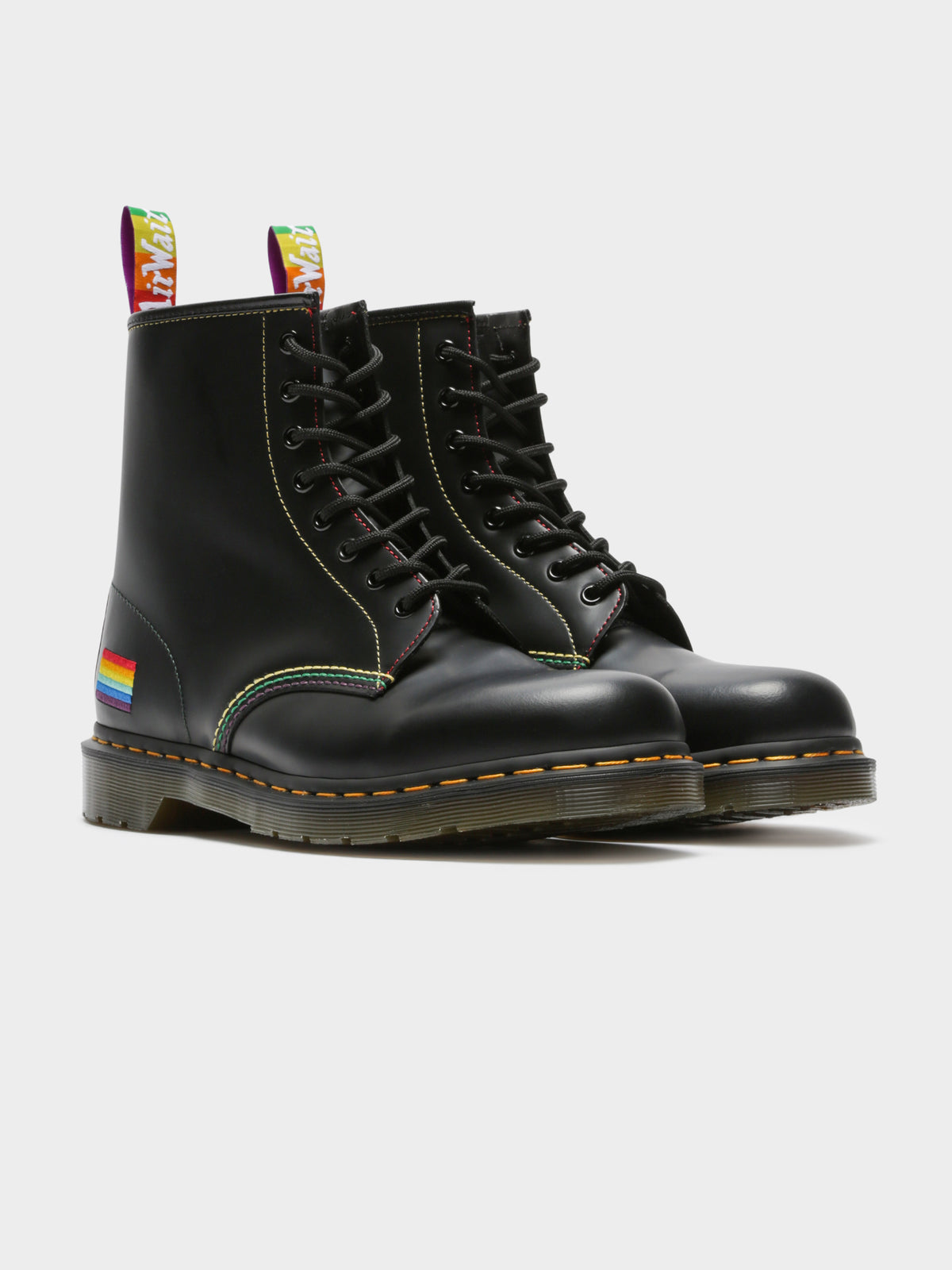 Unisex 2460 Pride Smooth Lace Up Boots in Black