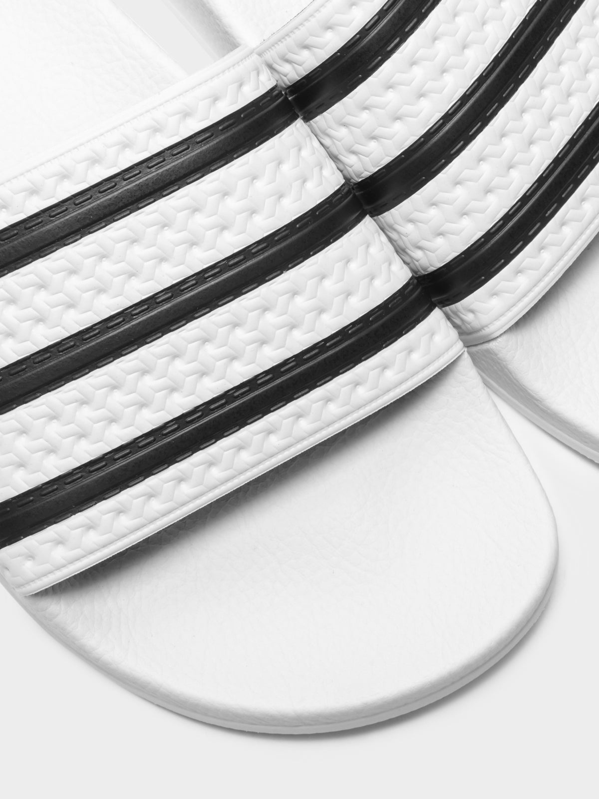 Unisex Adilette Slides in White &amp; Black