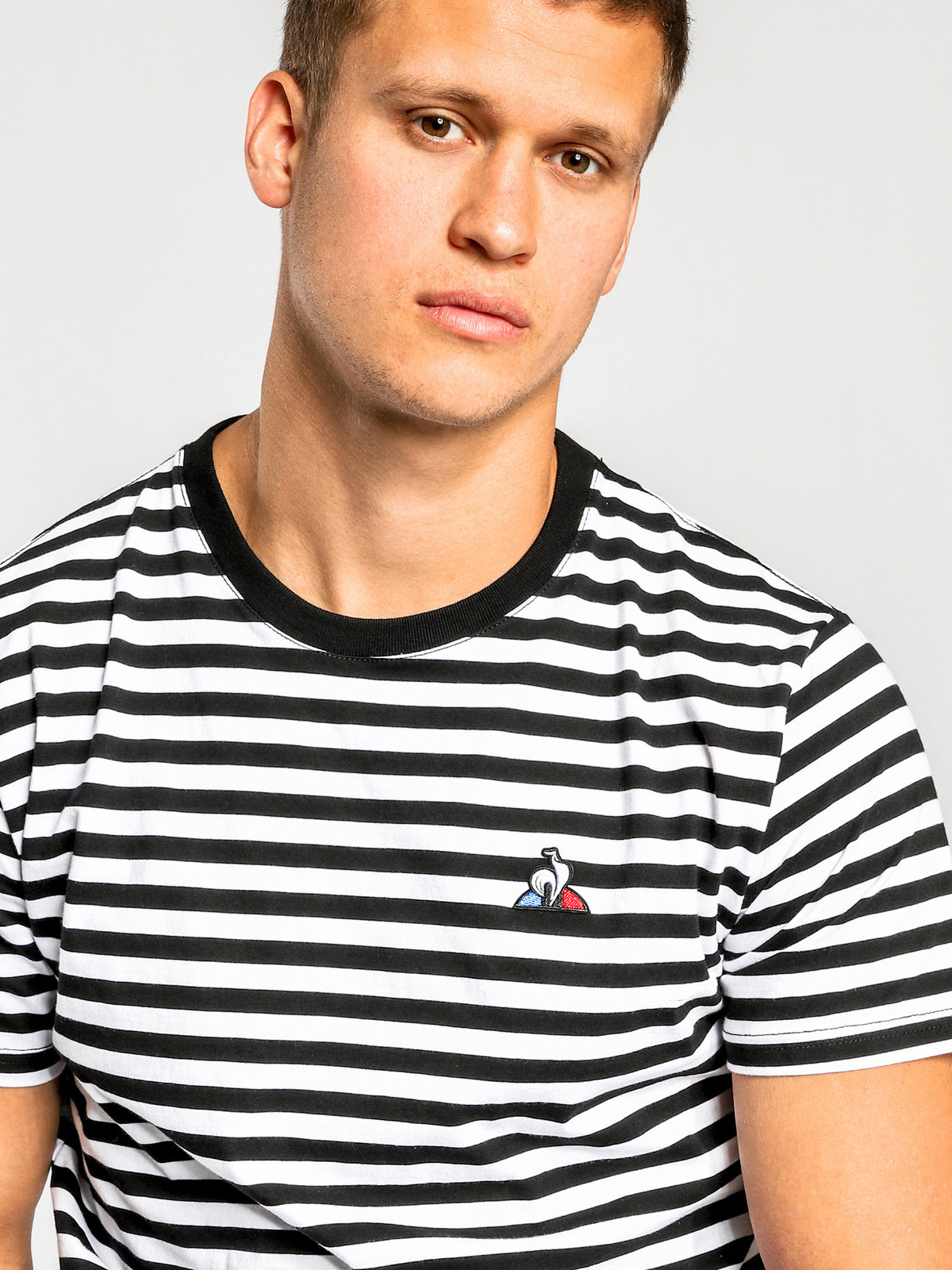 Essentiel Short Sleeve T-Shirt in Black &amp; White Stripe