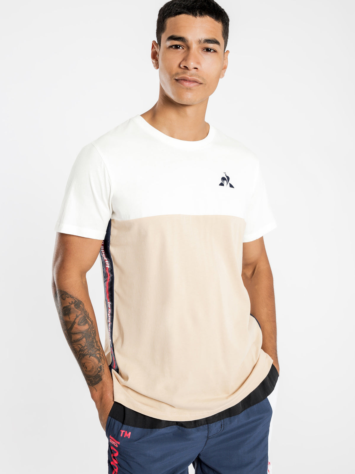 Le Beman T-Shirt in Cream &amp; White