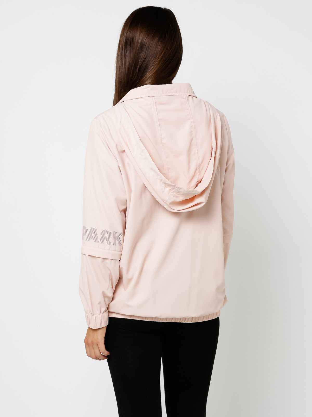 Over The Head Hooded Zip Off Jacket in Blush