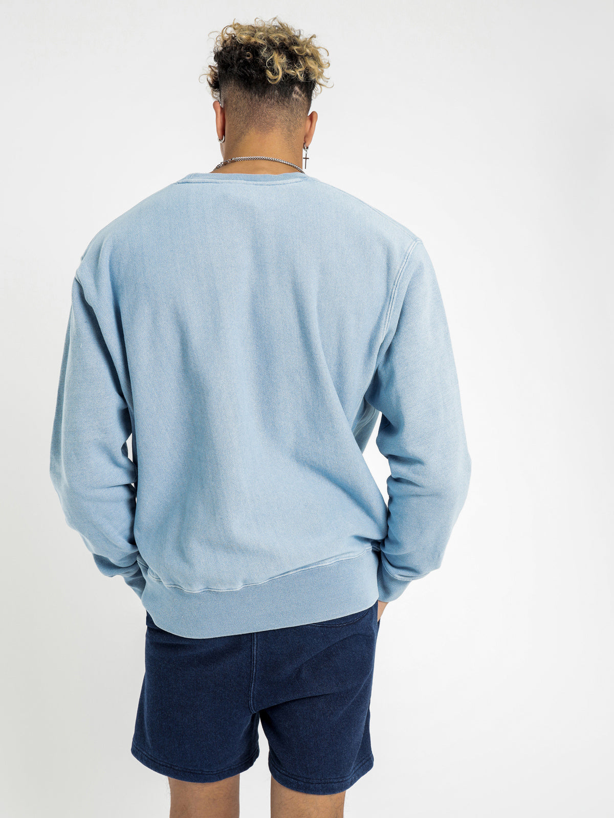 Reverse Weave Re:Bound Crew in Washed Blue