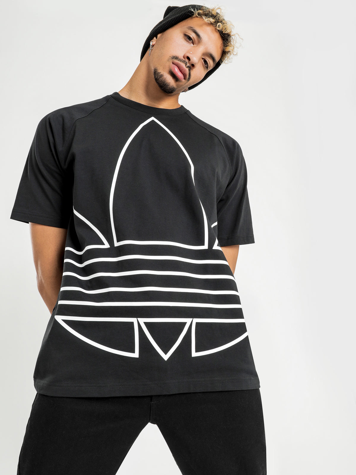 Originals Big Trefoil Outline T-Shirt in Black