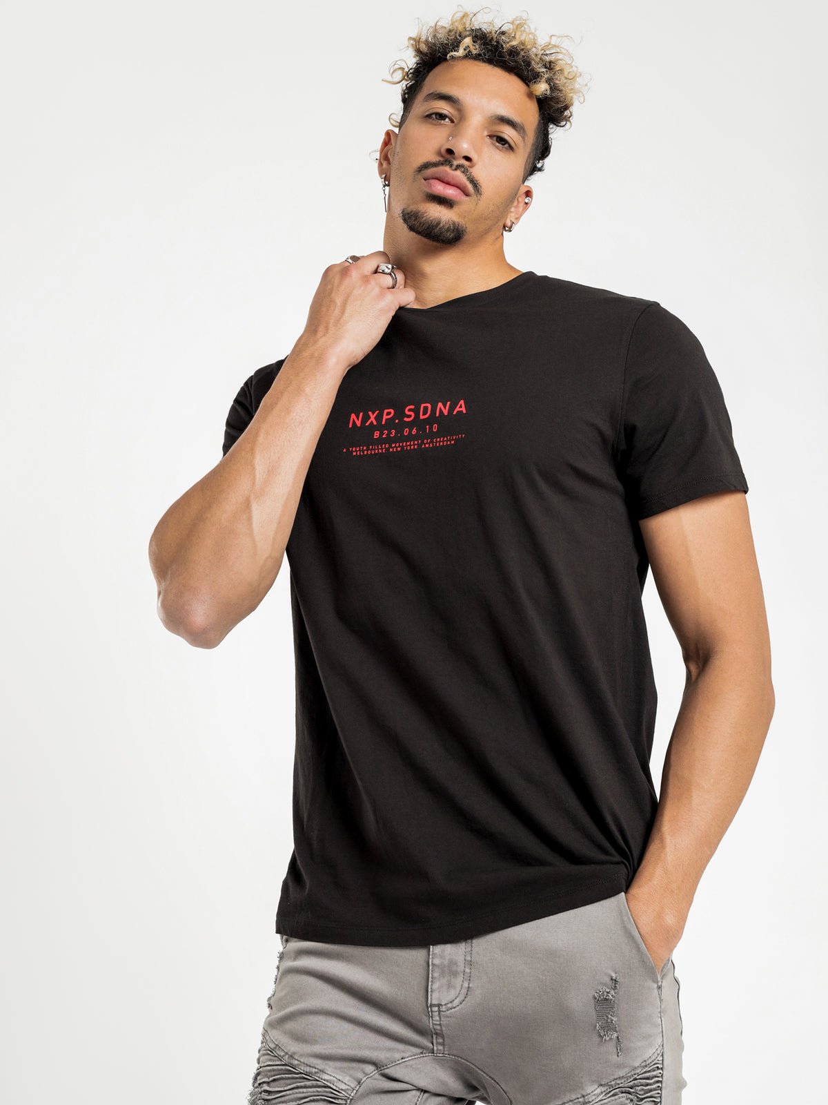 Minority T-Shirt in Black &amp; Red