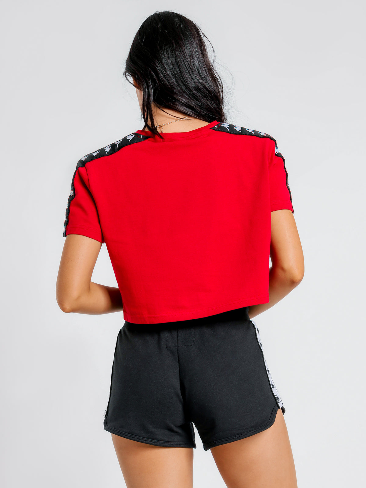 Apua Crop T-Shirt in Red &amp; Black