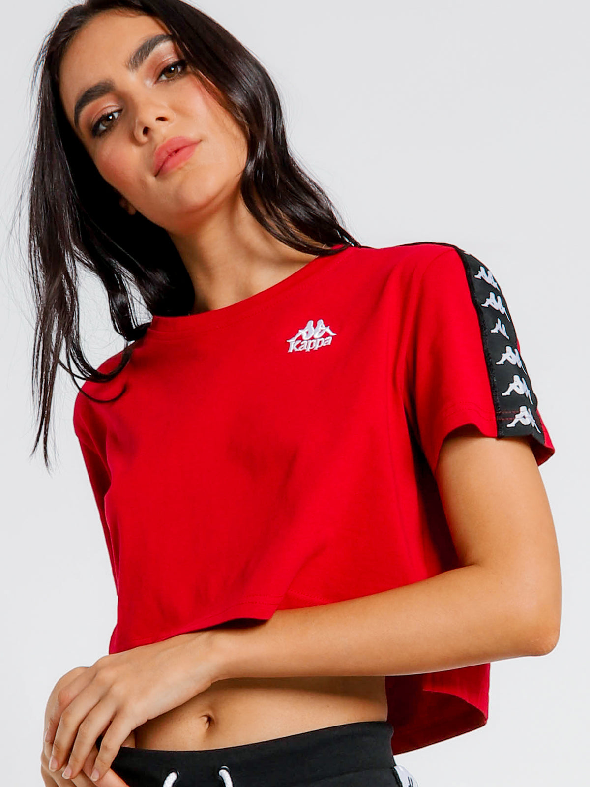 Apua Crop T-Shirt in Red &amp; Black