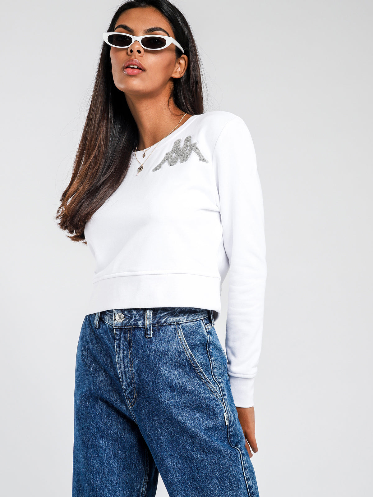 Authentic Crop Sweater in White