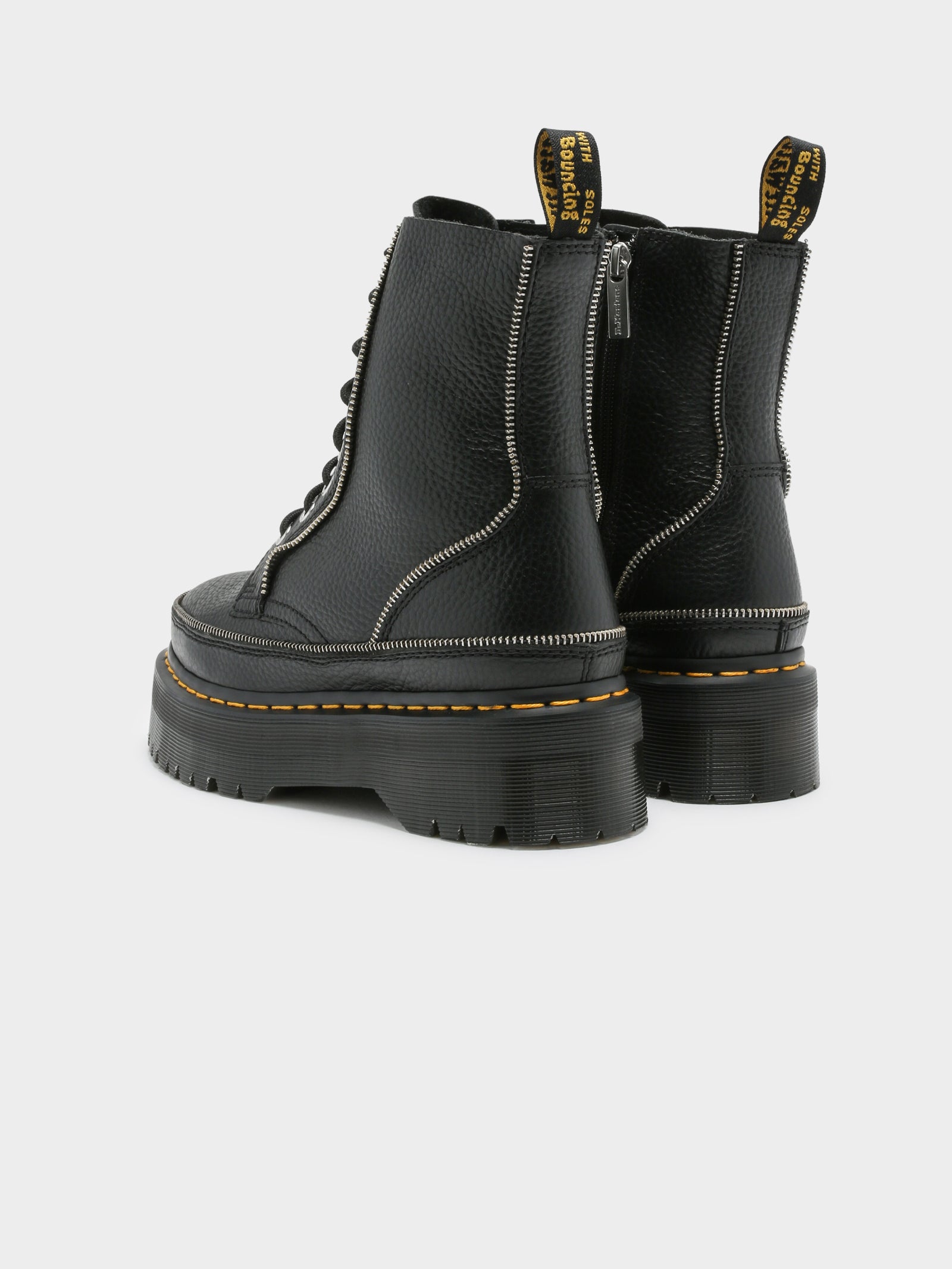 Dr Martens Womens Jadon Zip Nappa Boots Black | Glue Store