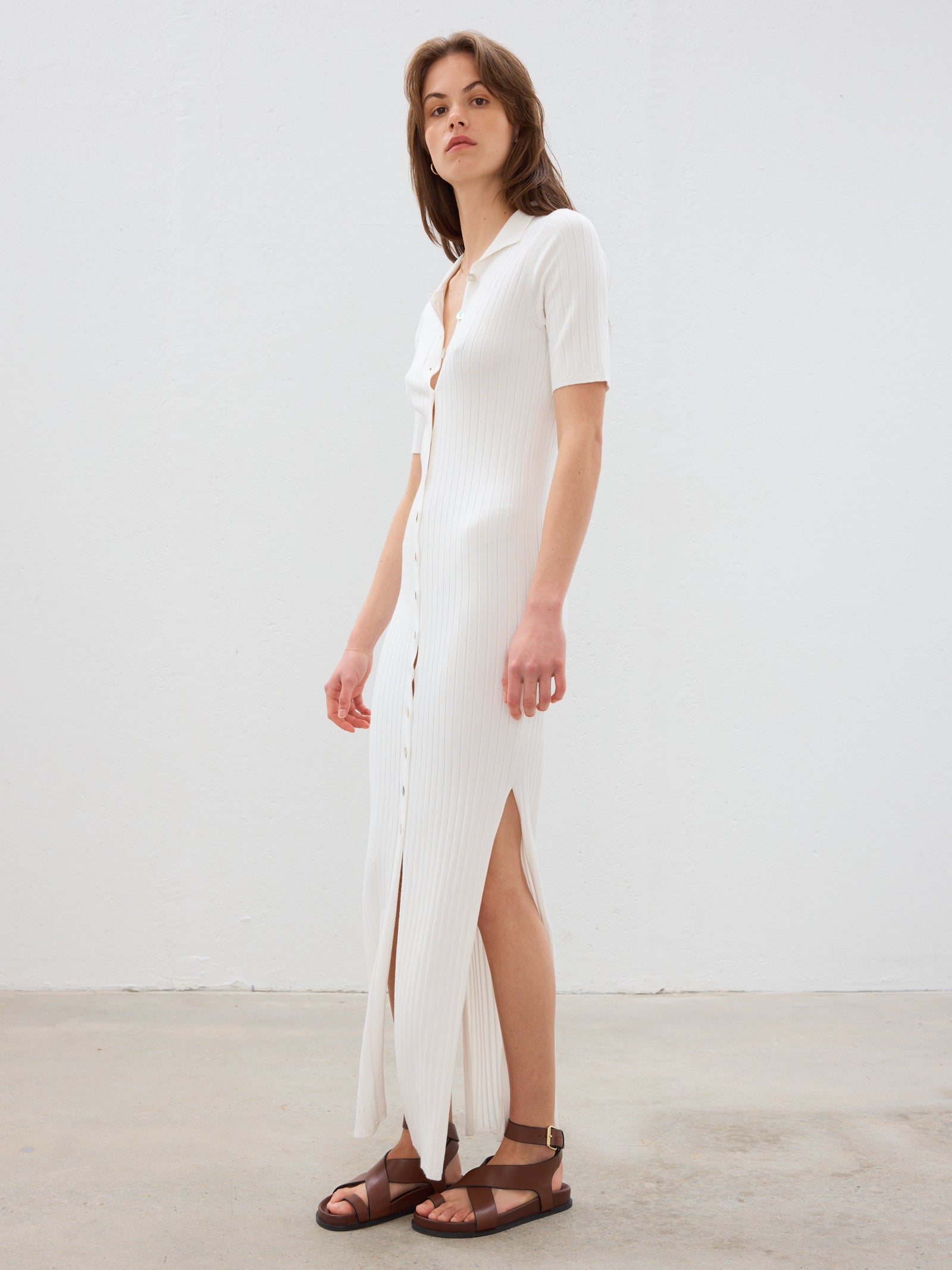 Gabby Ribbed Polo Dress