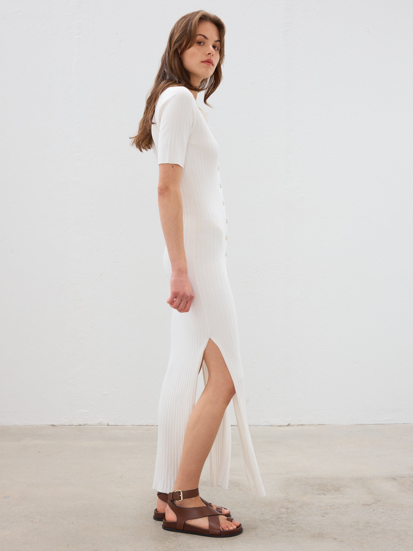 Gabby Ribbed Polo Dress