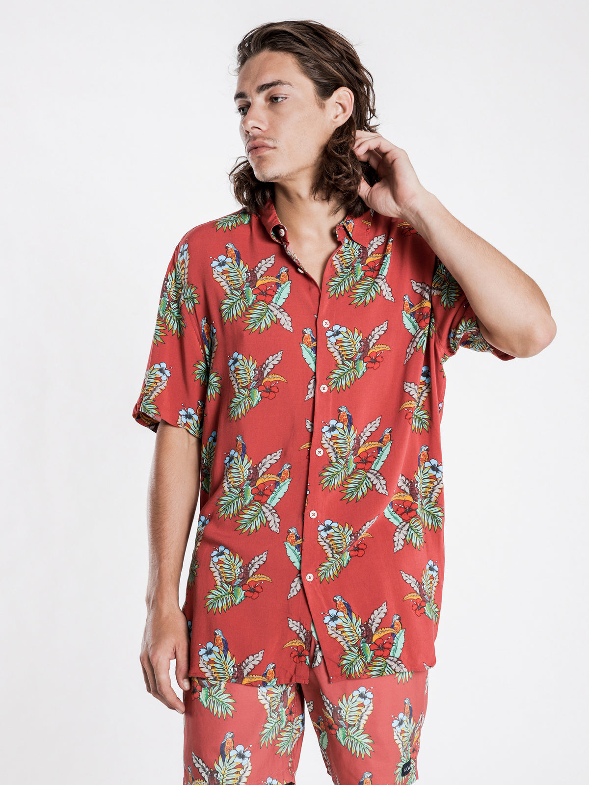 Holiday Short Sleeve Shirt in Red
