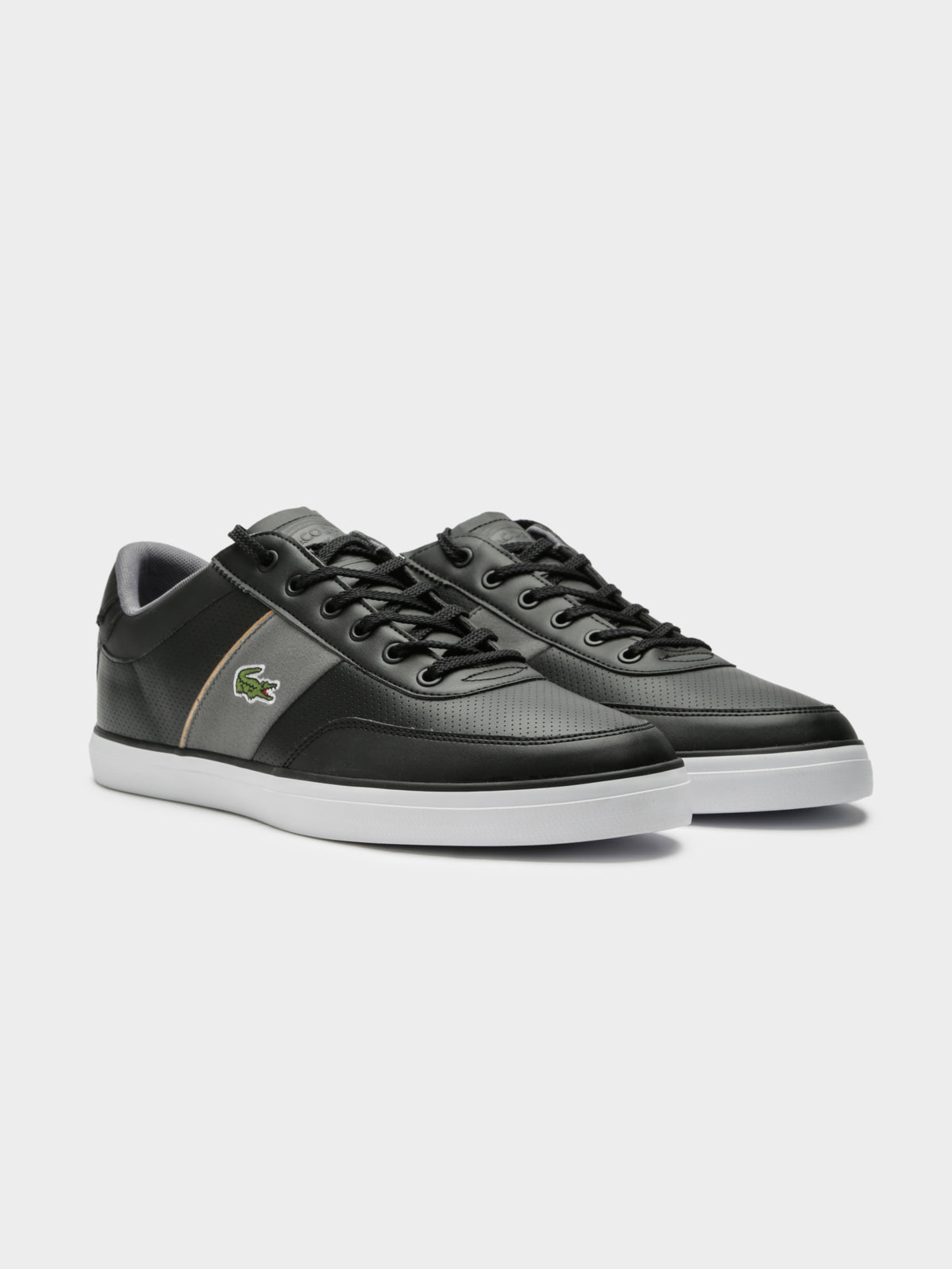 Mens Court Master 318 1 Sneakers in Black and Dark Grey