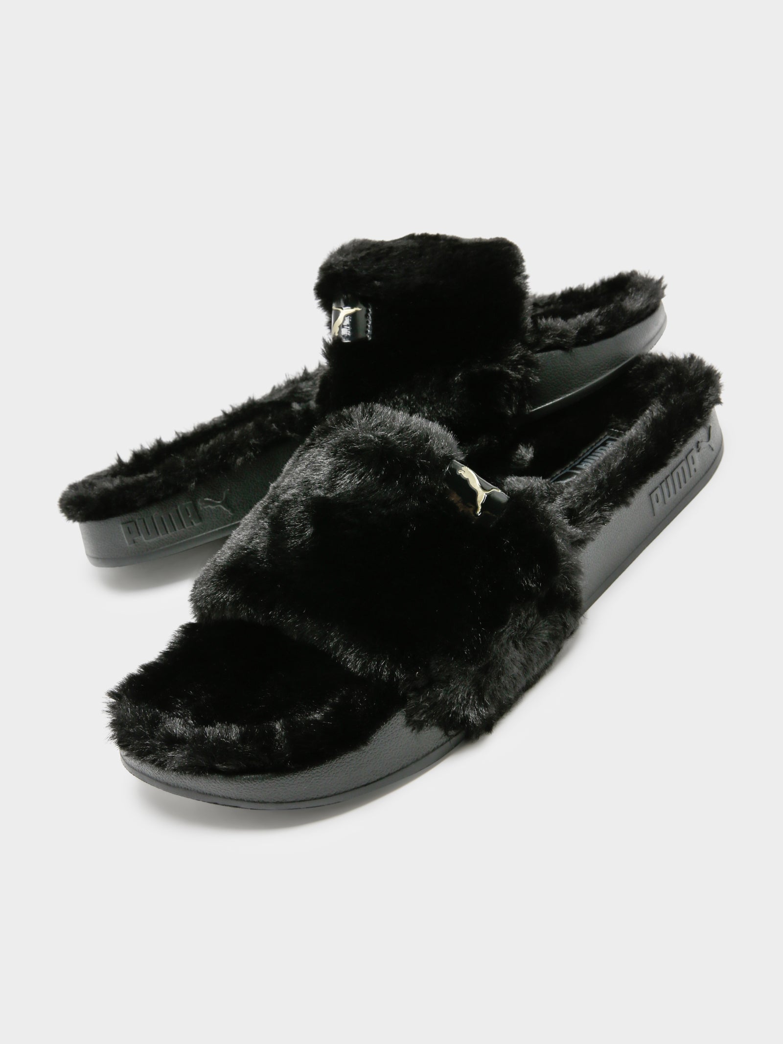 Faux Fur Puma Furry Slides Size 11 Womens Leadcat YLM Fluffy Slides