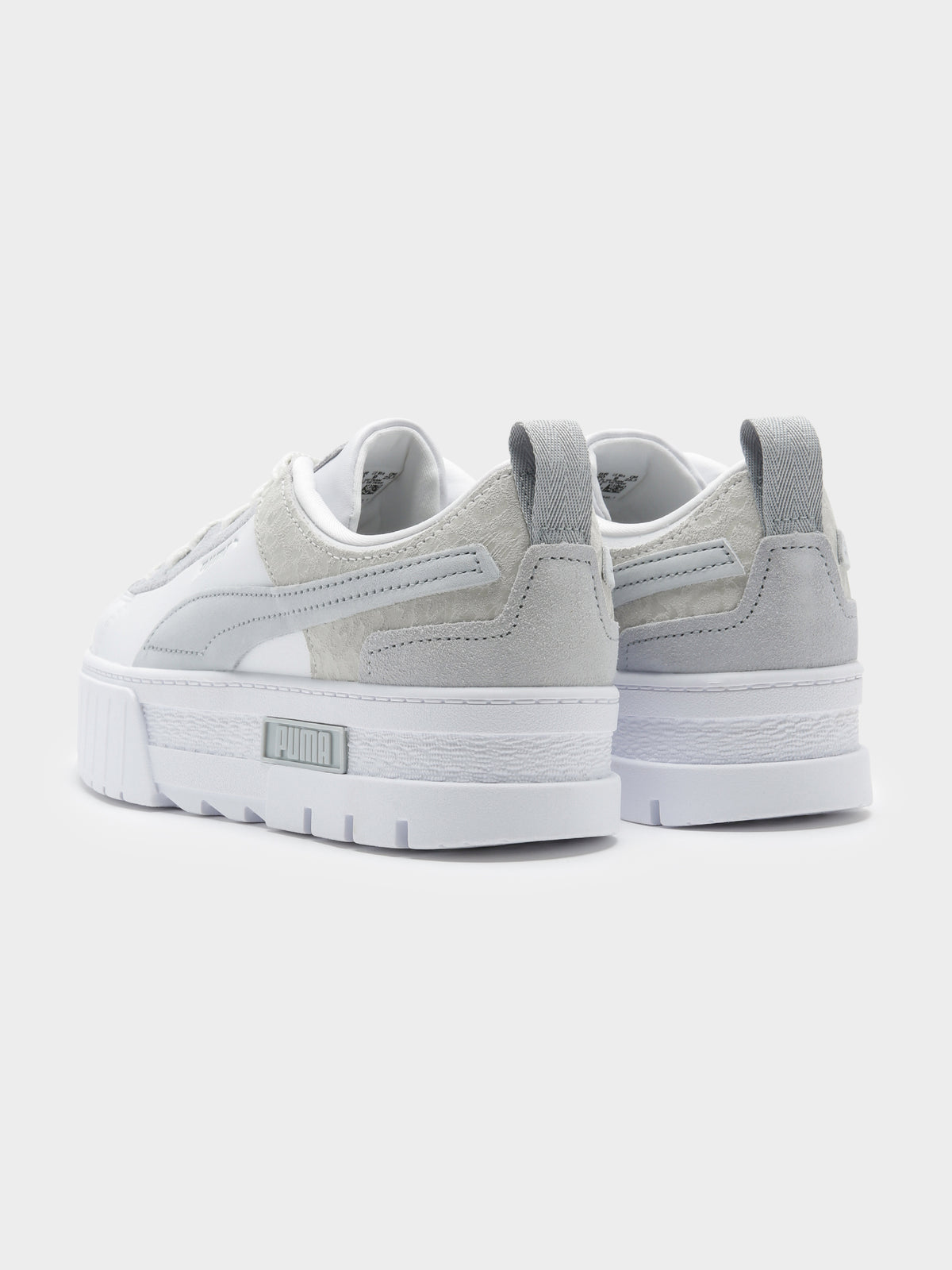 Womens Mayze Raw Sneakers in White &amp; Grey