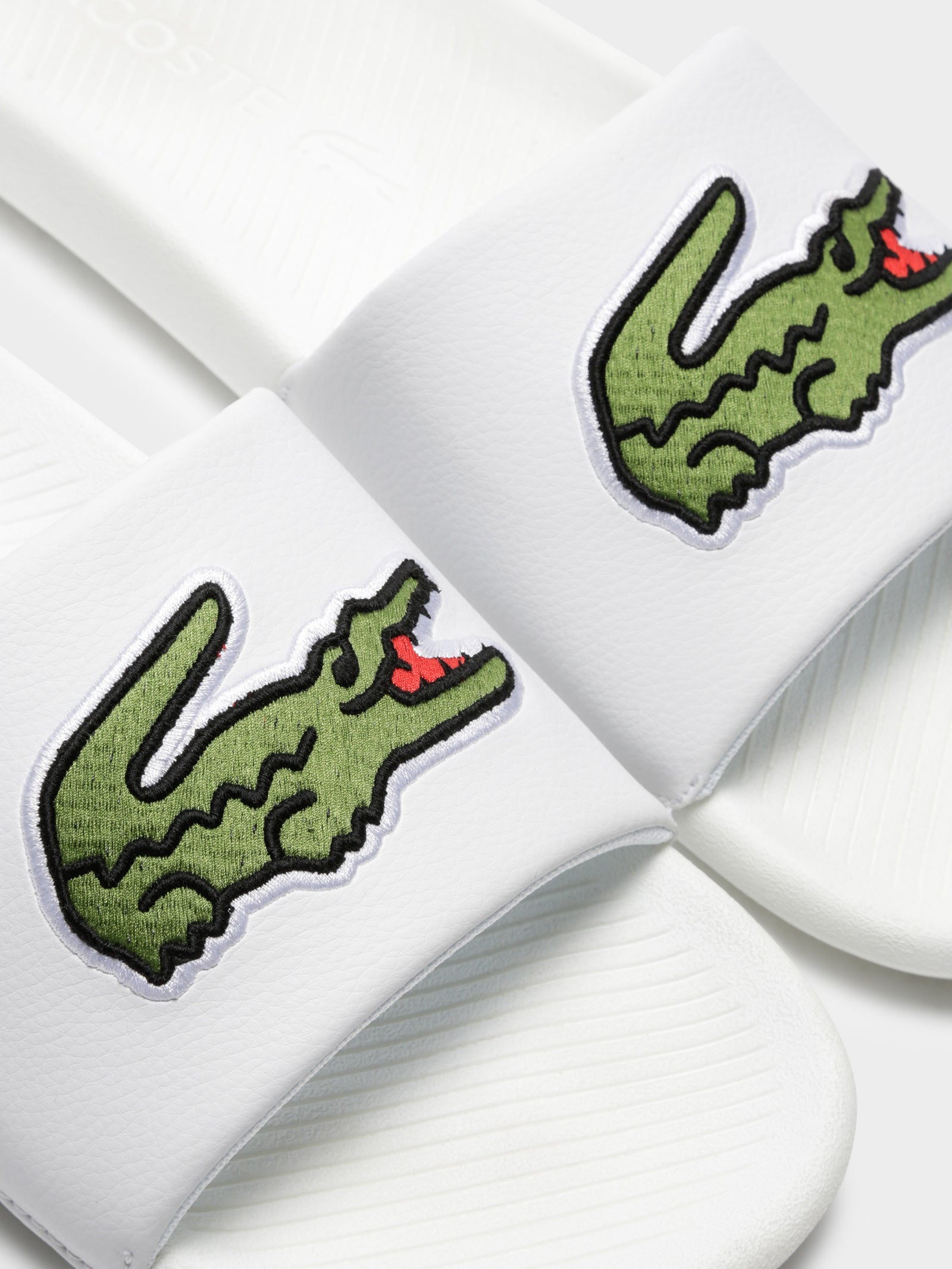 Lacoste Croco 319 US CMA Slides White/Green Glue Store