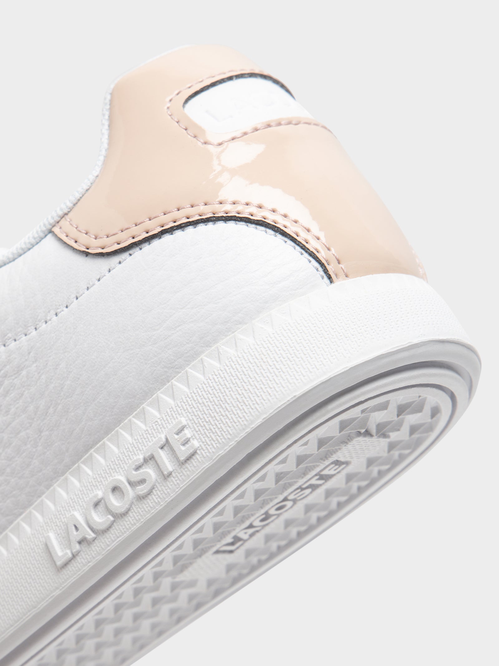 lacoste white and rose gold trainers
