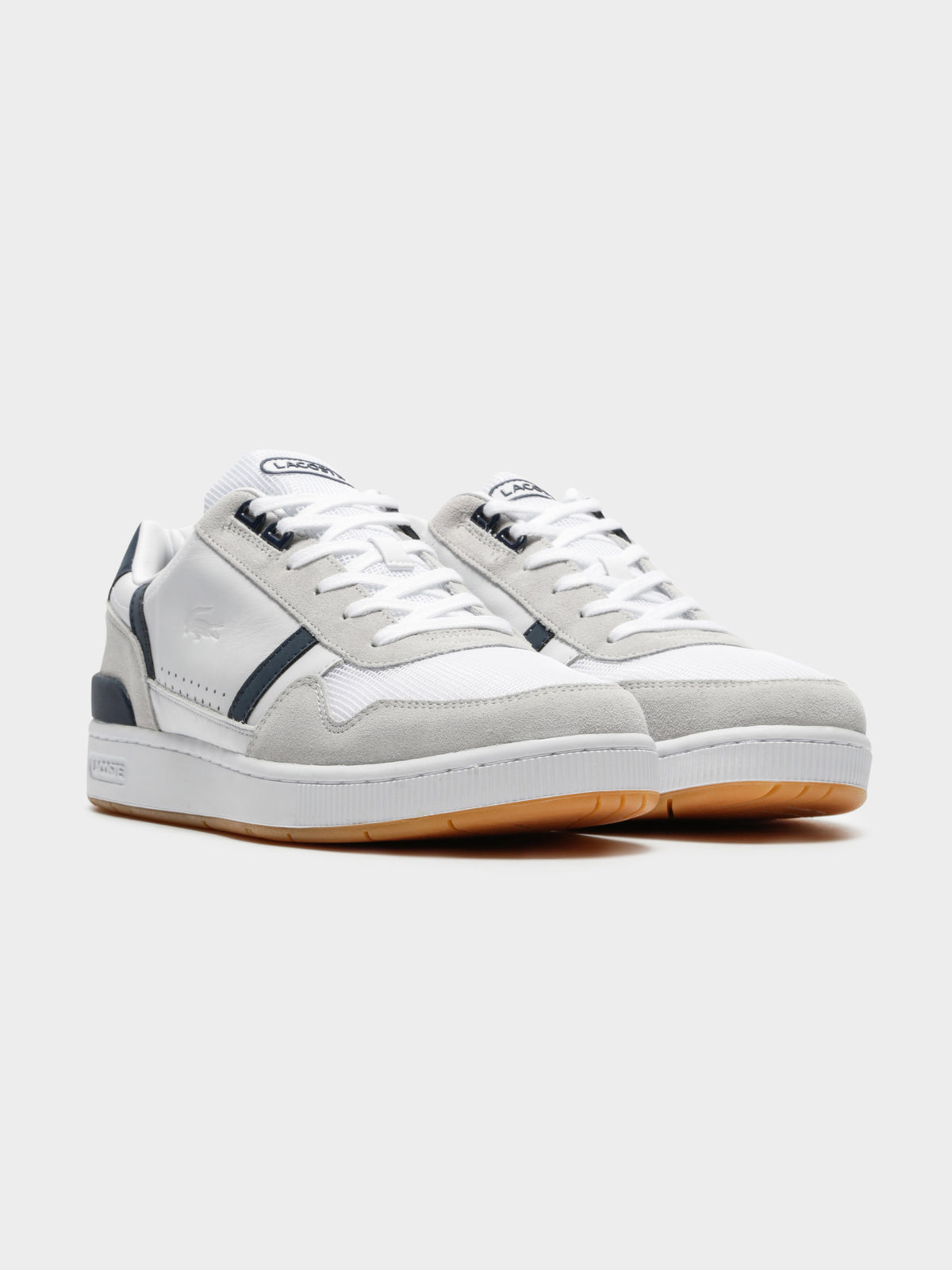 Mens T-Clip 120 Sneakers in White &amp; Navy