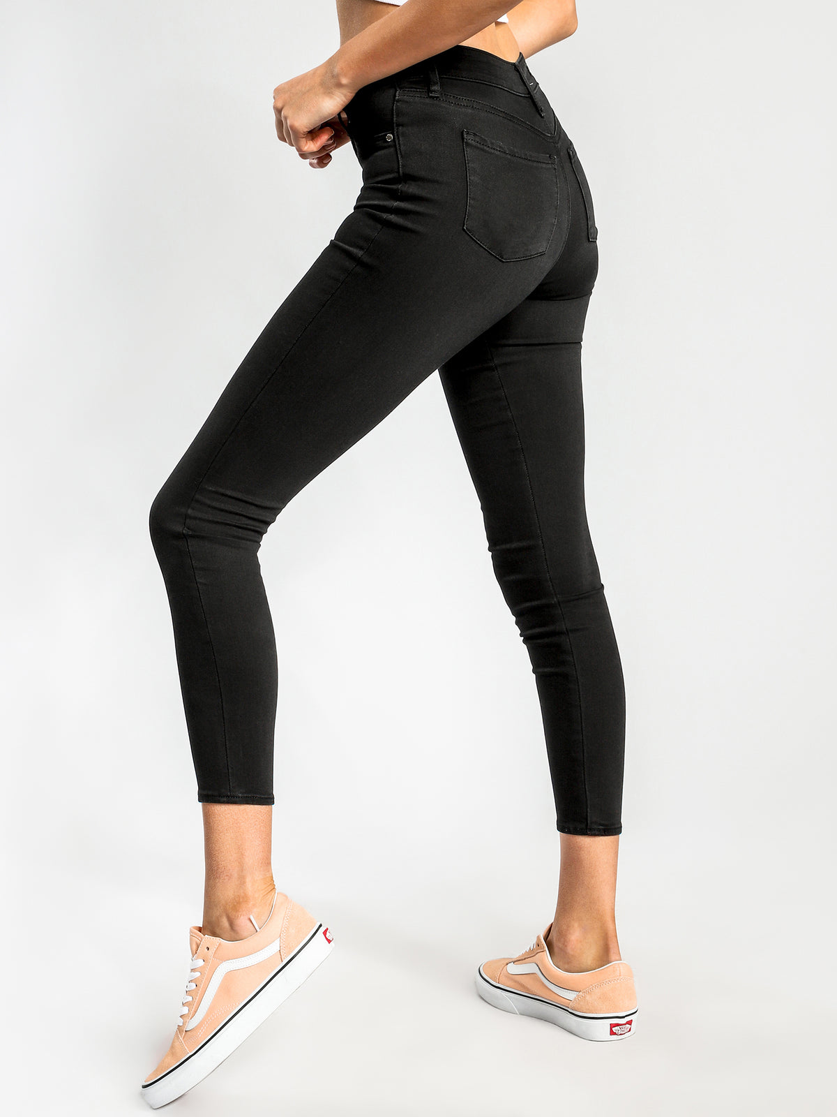 Cisco High-Rise Super-Skinny Jeans in Black-Out Denim
