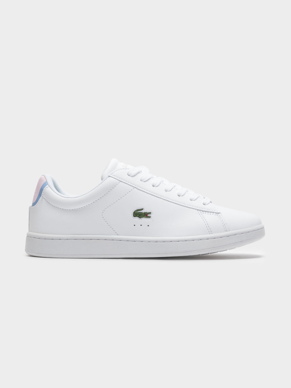 Lacoste Womens Carnaby EVO Leather Sneaker | Whitepink