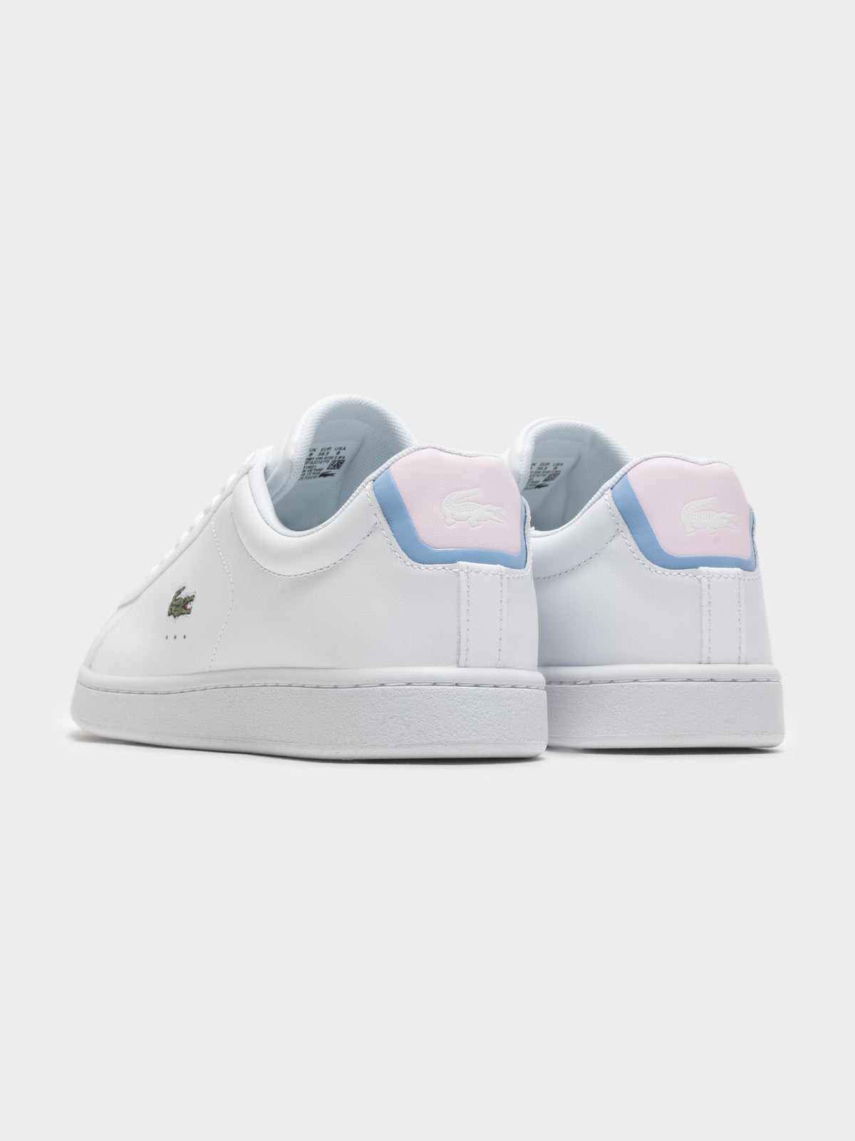Lacoste Womens Carnaby EVO Leather Sneaker | Whitepink