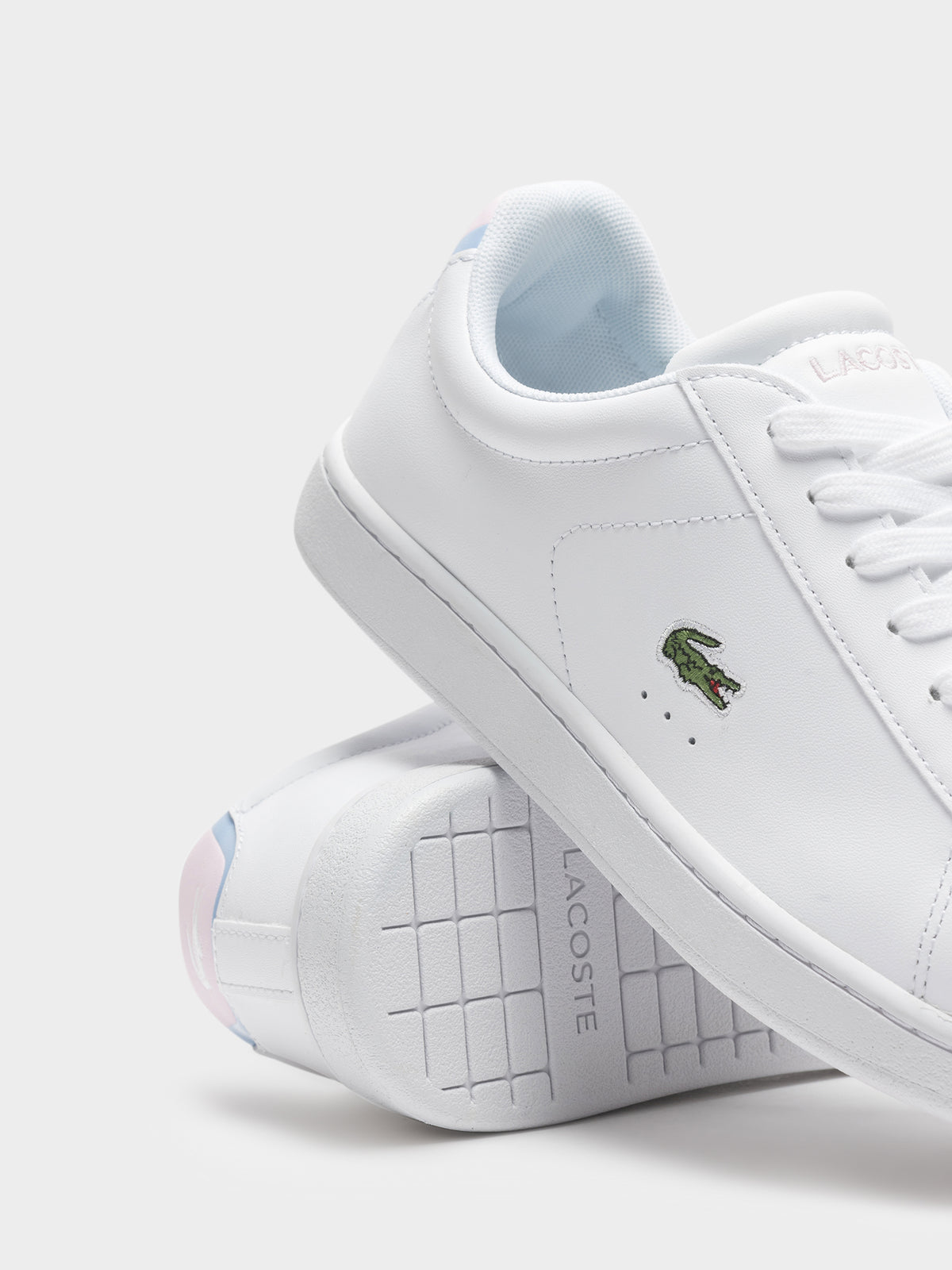 Lacoste Womens Carnaby EVO Leather Sneaker | Whitepink