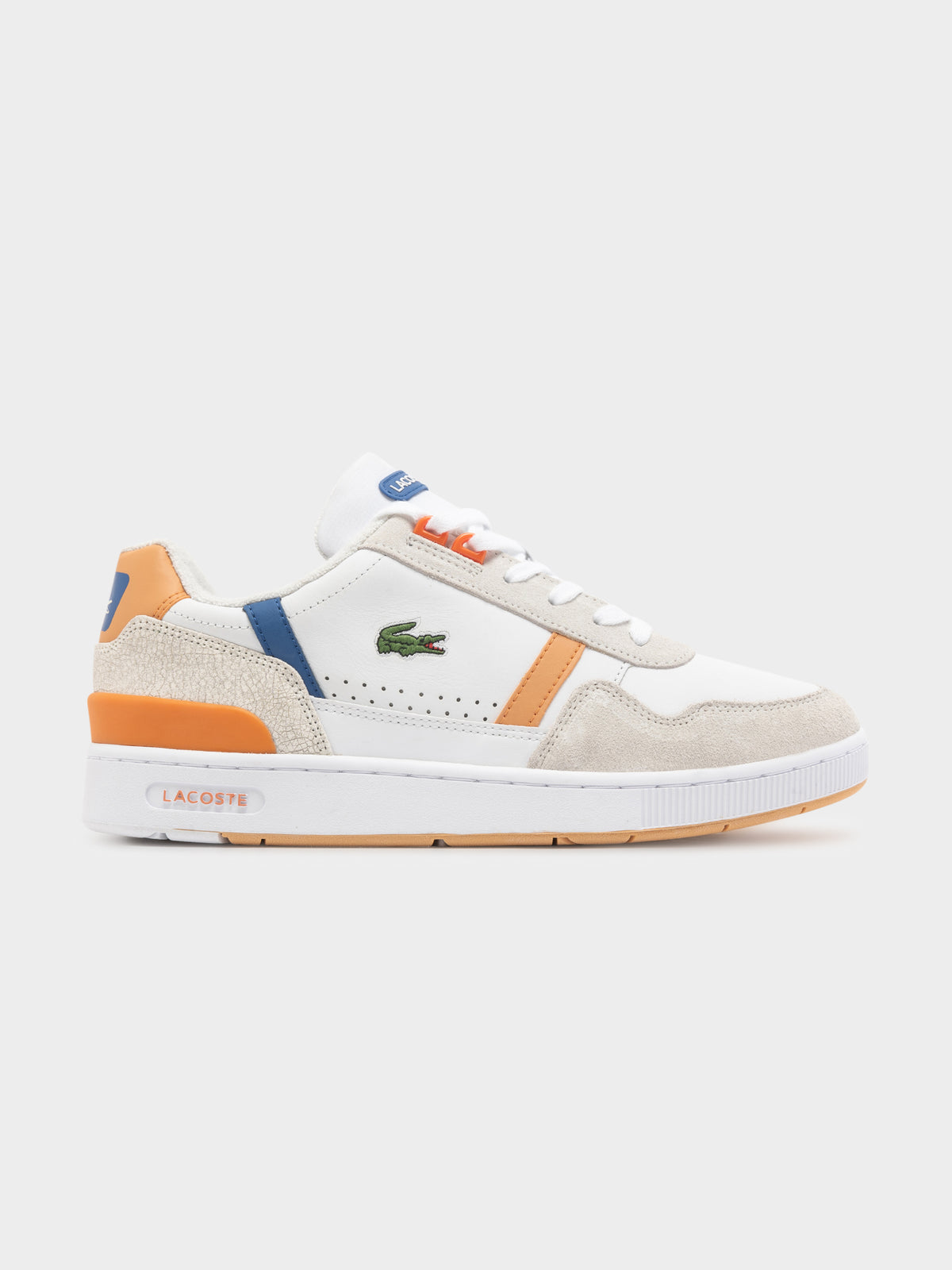 Mens T-Clip Sneaker in White &amp; Orange