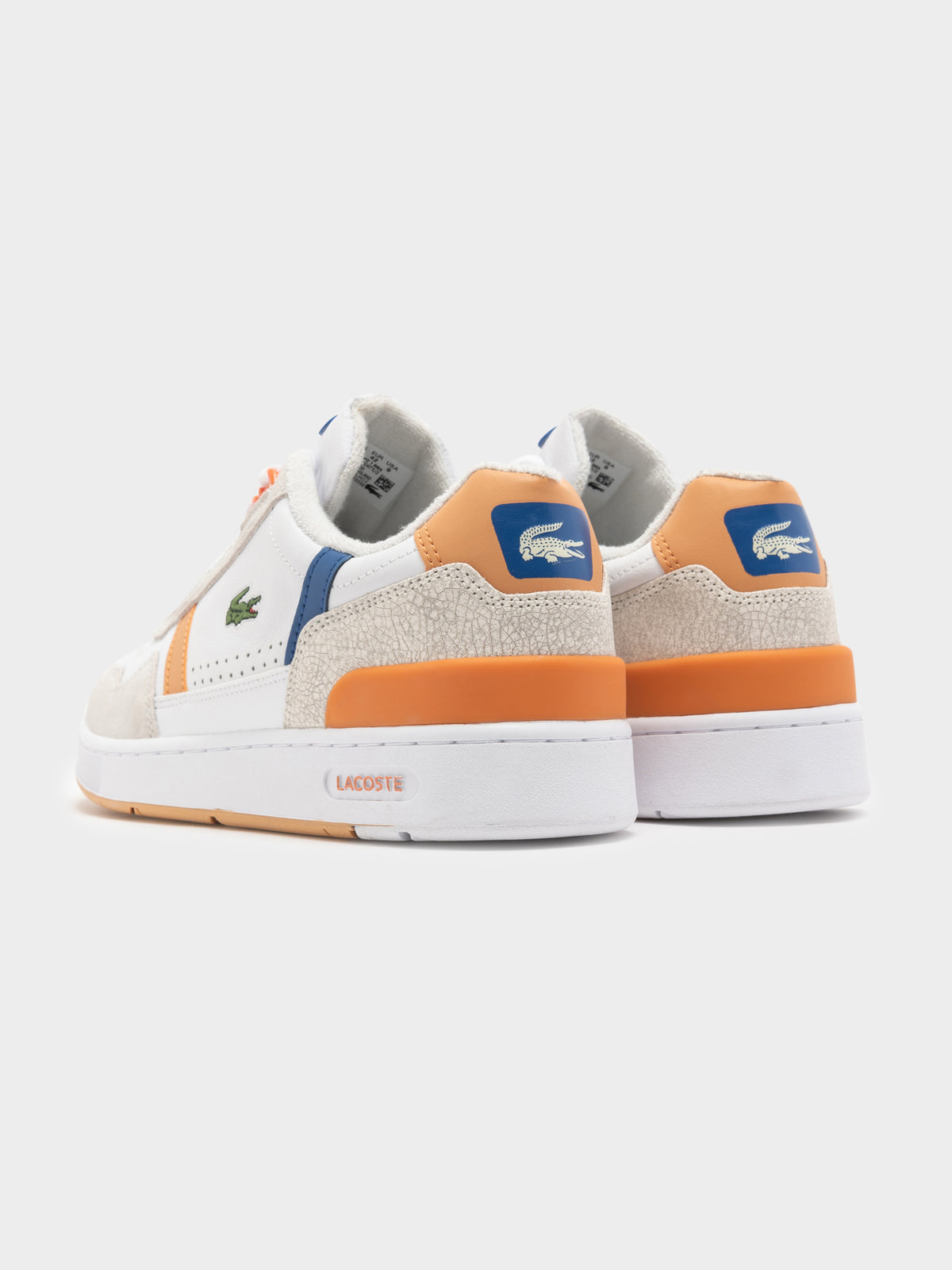 Mens T-Clip Sneaker in White &amp; Orange