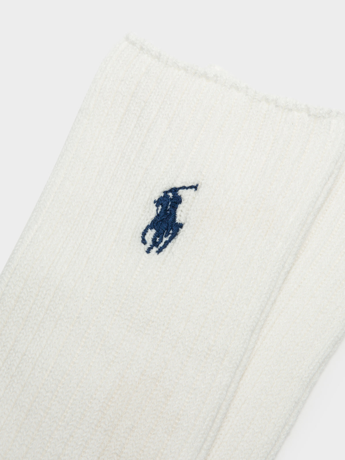 1 Pair of The Polo Crew Socks in White &amp; Navy