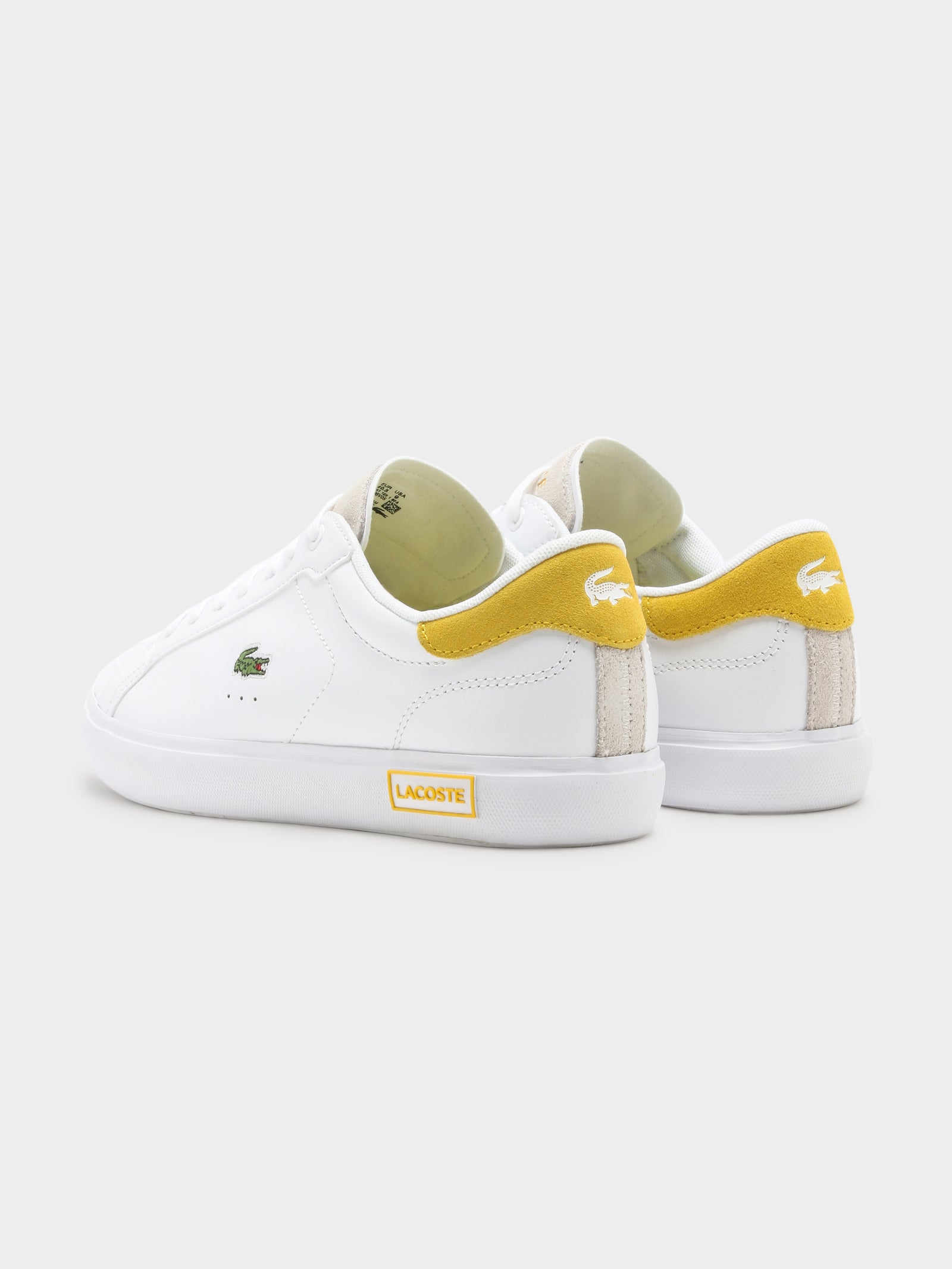 Womens Powercourt 123 Sneakers in White & Yellow - Glue Store