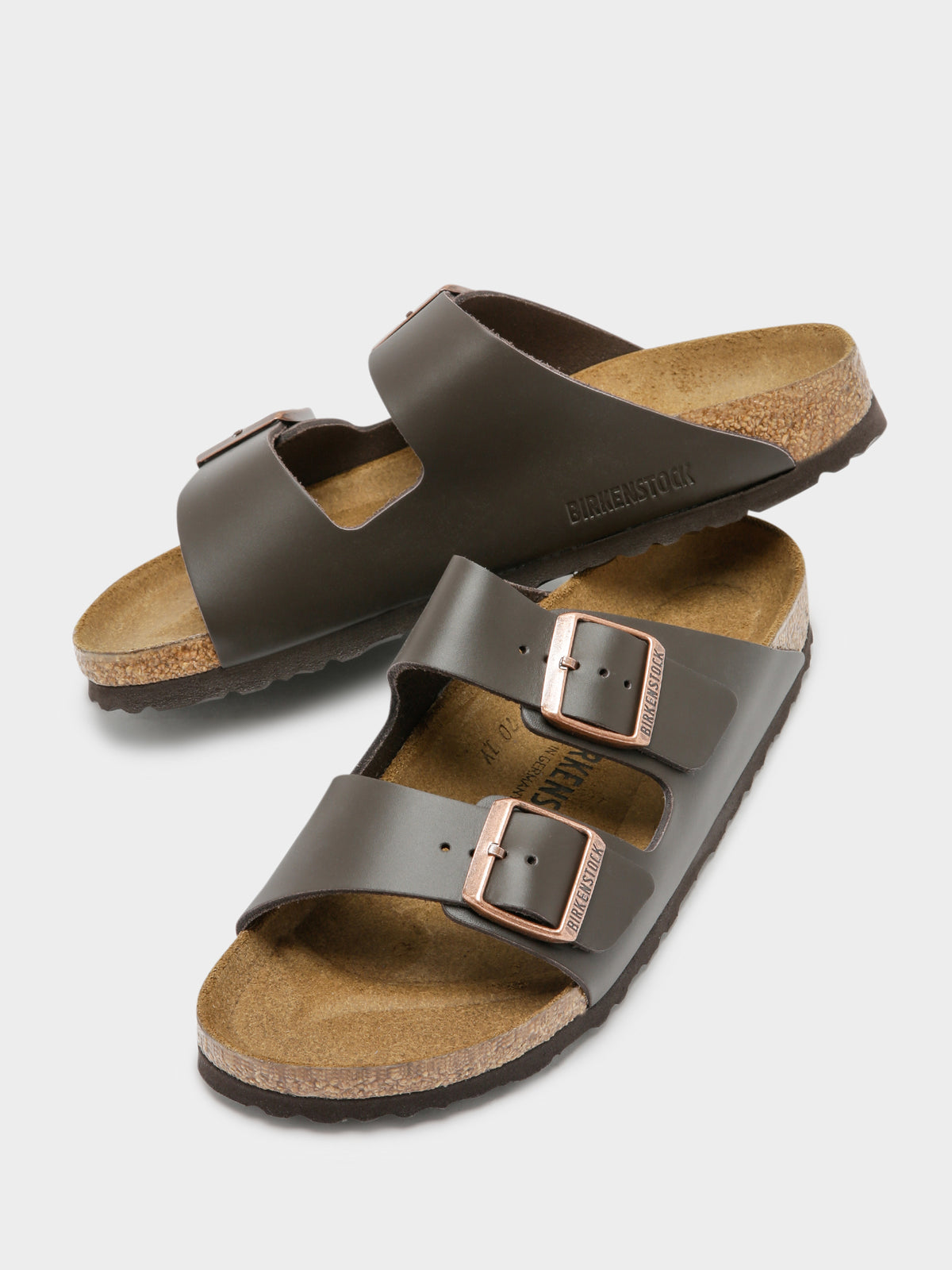 Unisex Arizona Narrow Smooth Sandals in Brown