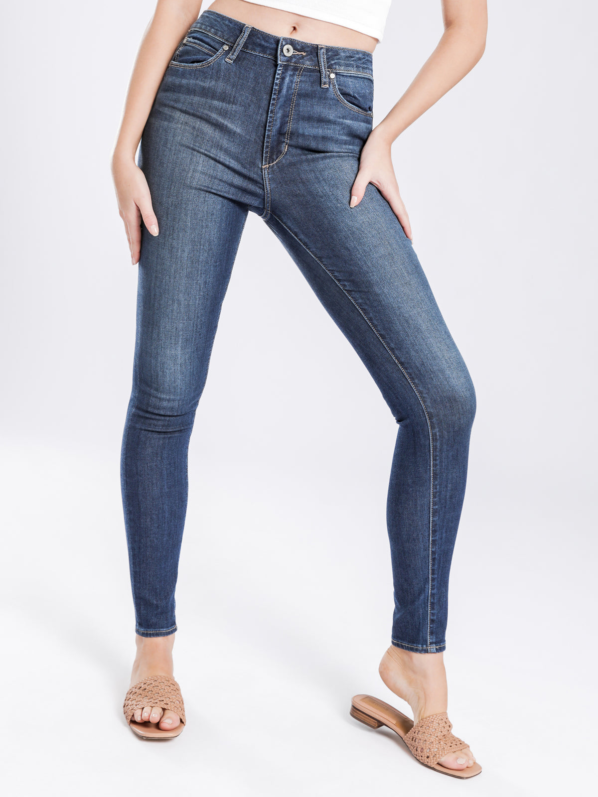 High Sarah Skinny Jeans in Kingston Blue Indigo Denim