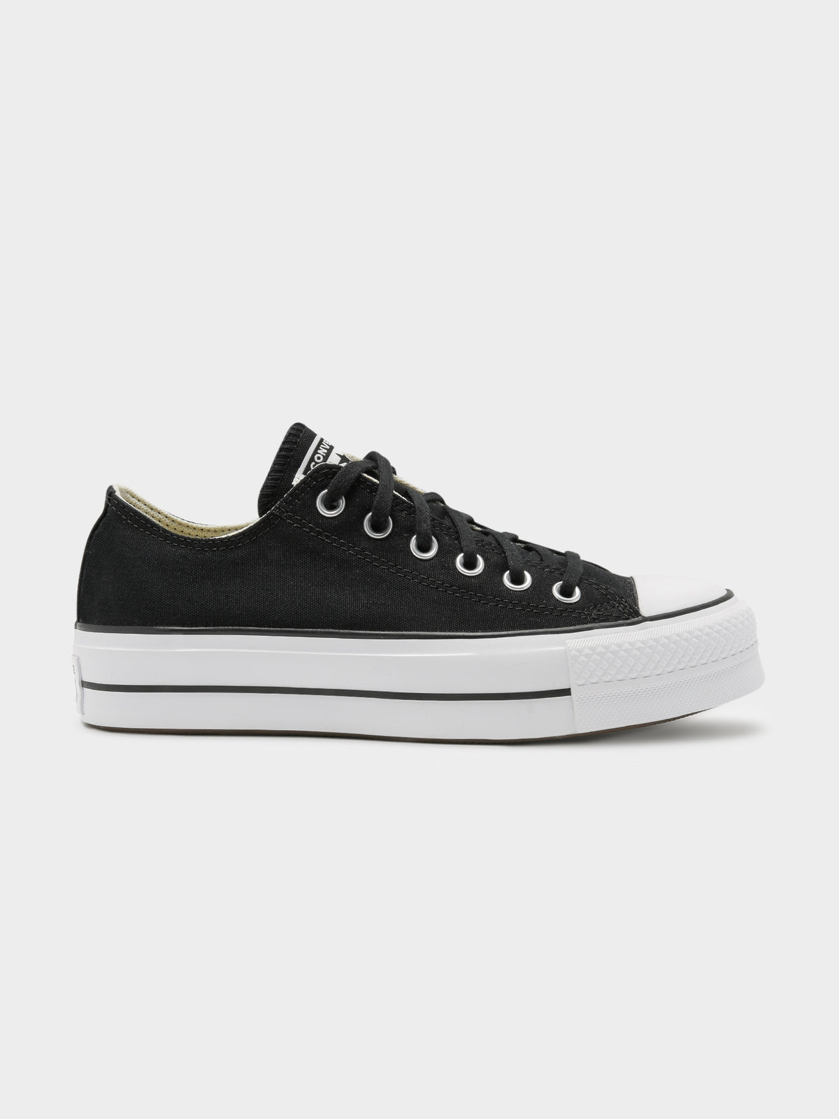 Womens Chuck Taylor All Star Lift Low-Top Platform Sneakers in Black &amp; White