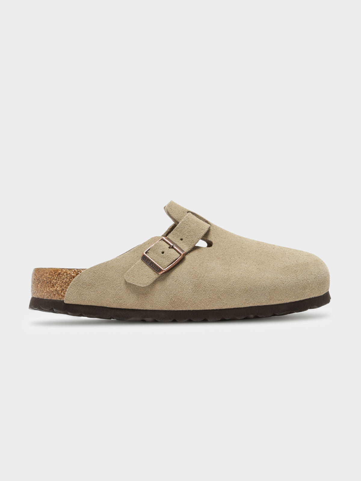 Unisex Boston Soft Footbed Slip-Ons in Taupe Suede Leather