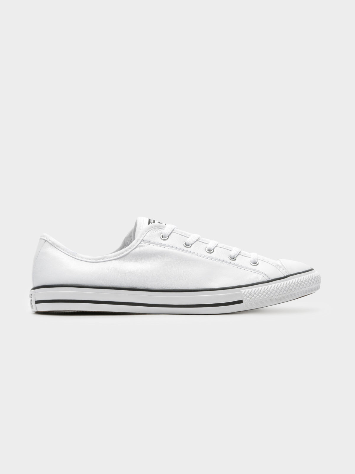 Dainty Leather Low Top Sneakers in White