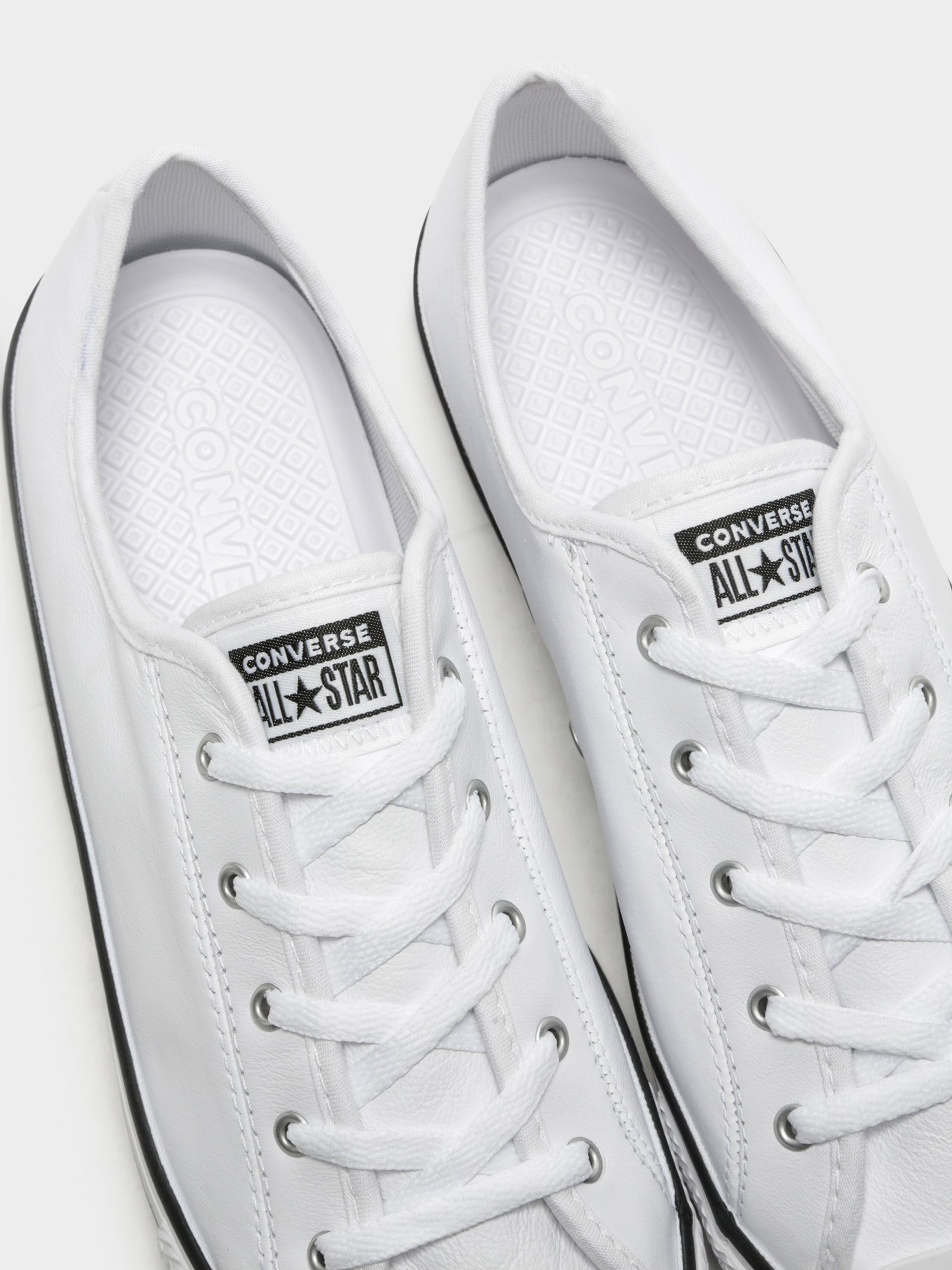 Converse Dainty Leather Low Top Sneakers White Glue Store